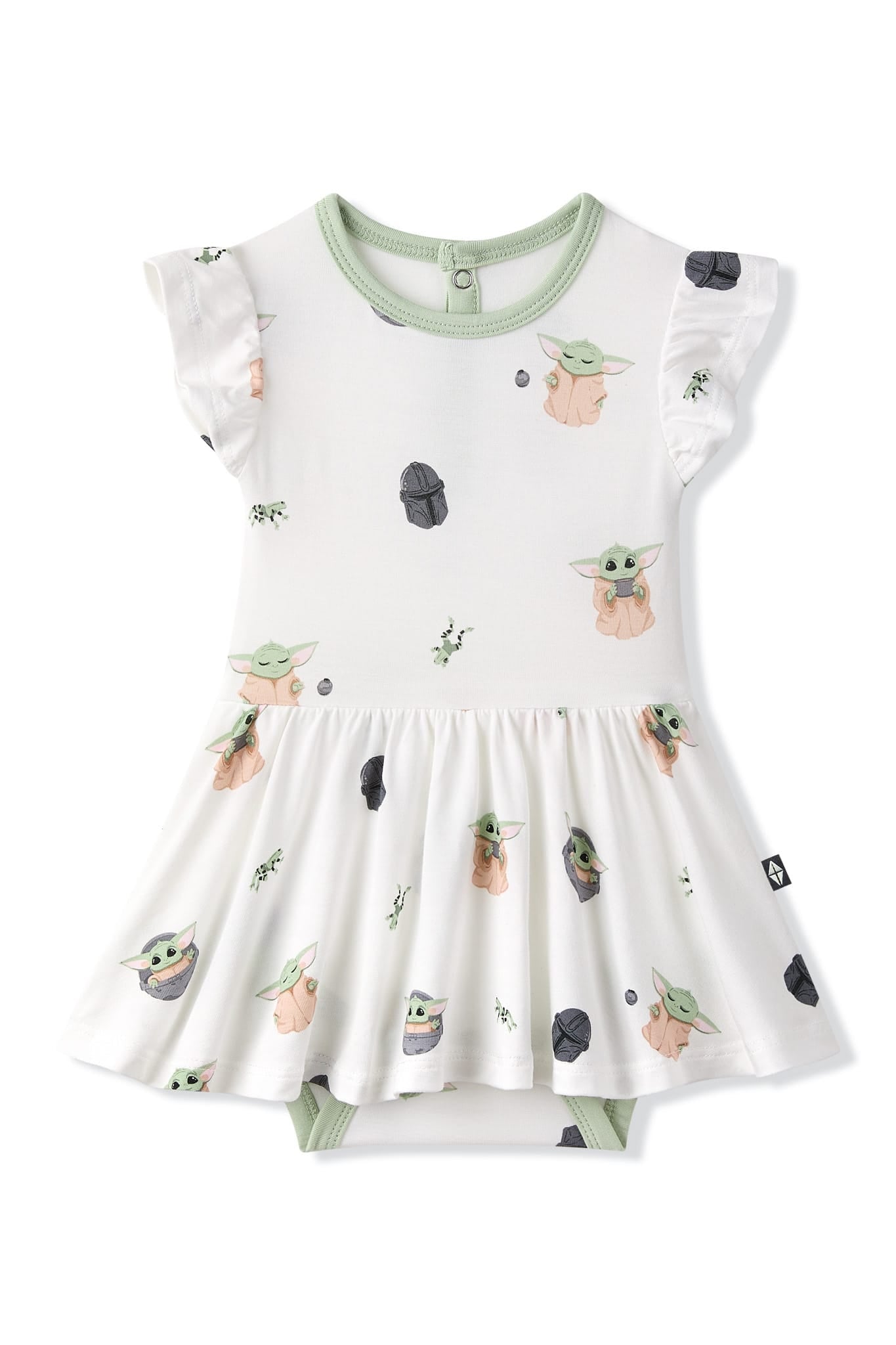 Product photo of the Twirl Bodysuit Dress in Grogu™ on a white surface
