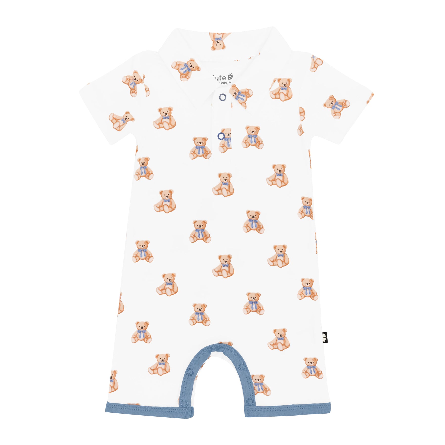 Kyte Baby's Polo Shortall in Teddy Bear