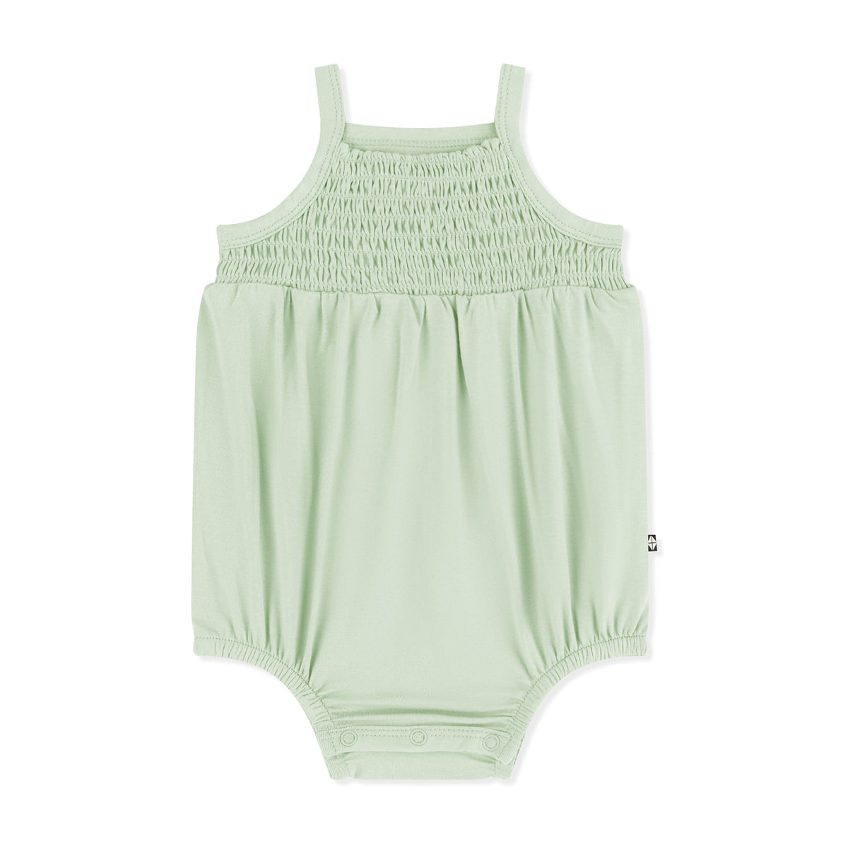 Product photo of the Smocked Bubble Romper in Basil