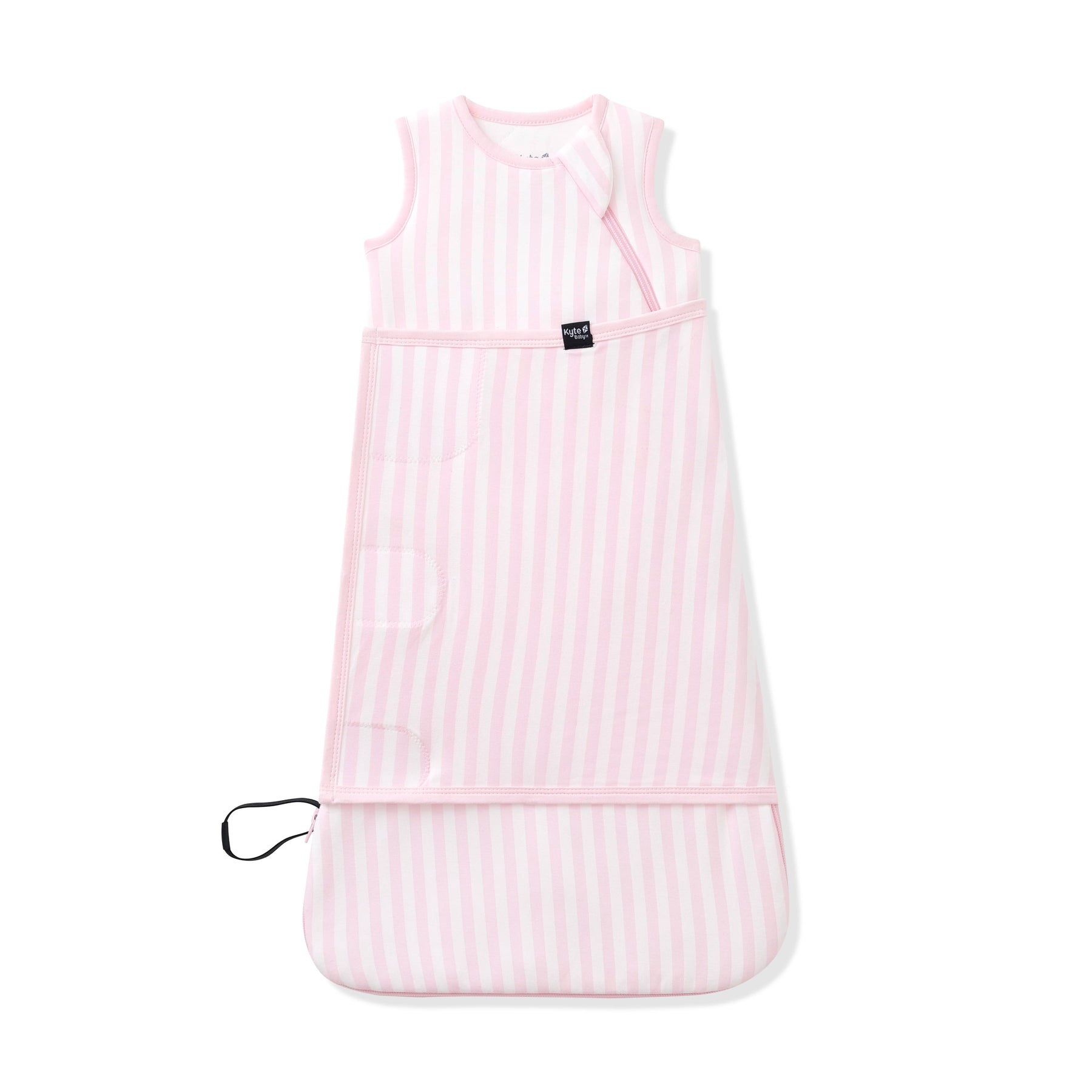 Sleep Bag Swaddler in Small Sakura Stripe 1.0 shown swaddled