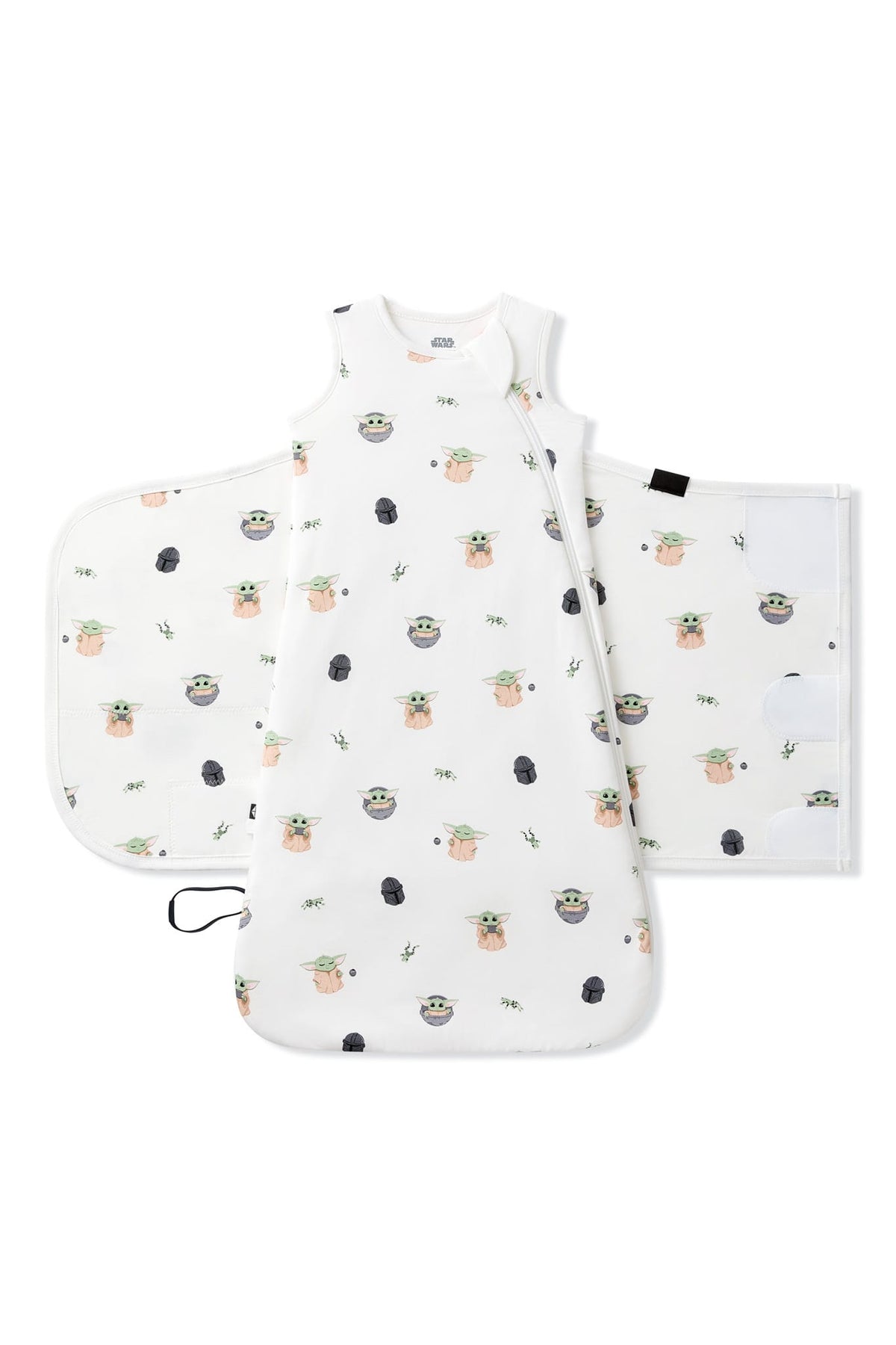 Sleep Bag Swaddler in Grogu™ 1.0 shown unswaddled