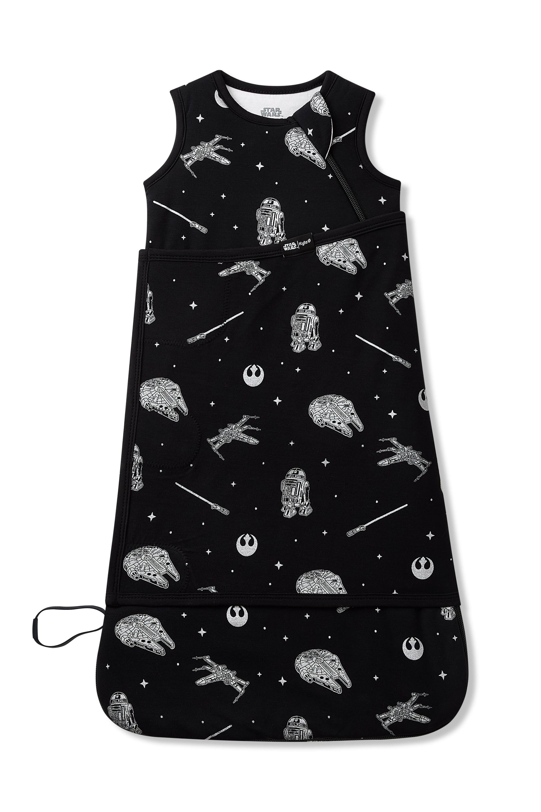 Sleep Bag Swaddler in STAR WARS™ 1.0 shown swaddled on a white surface