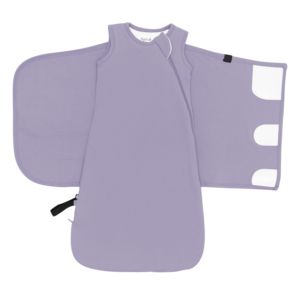 Sleep Bag Swaddler in Taro 1.0 shown unswaddled