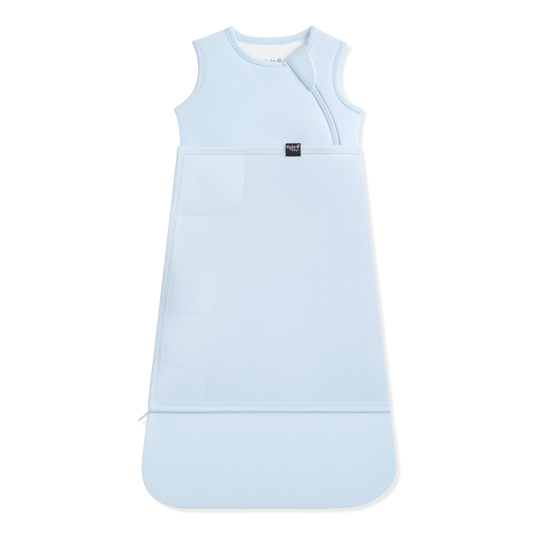 Sleep Bag Swaddler in Breeze 1.0 shown swaddled