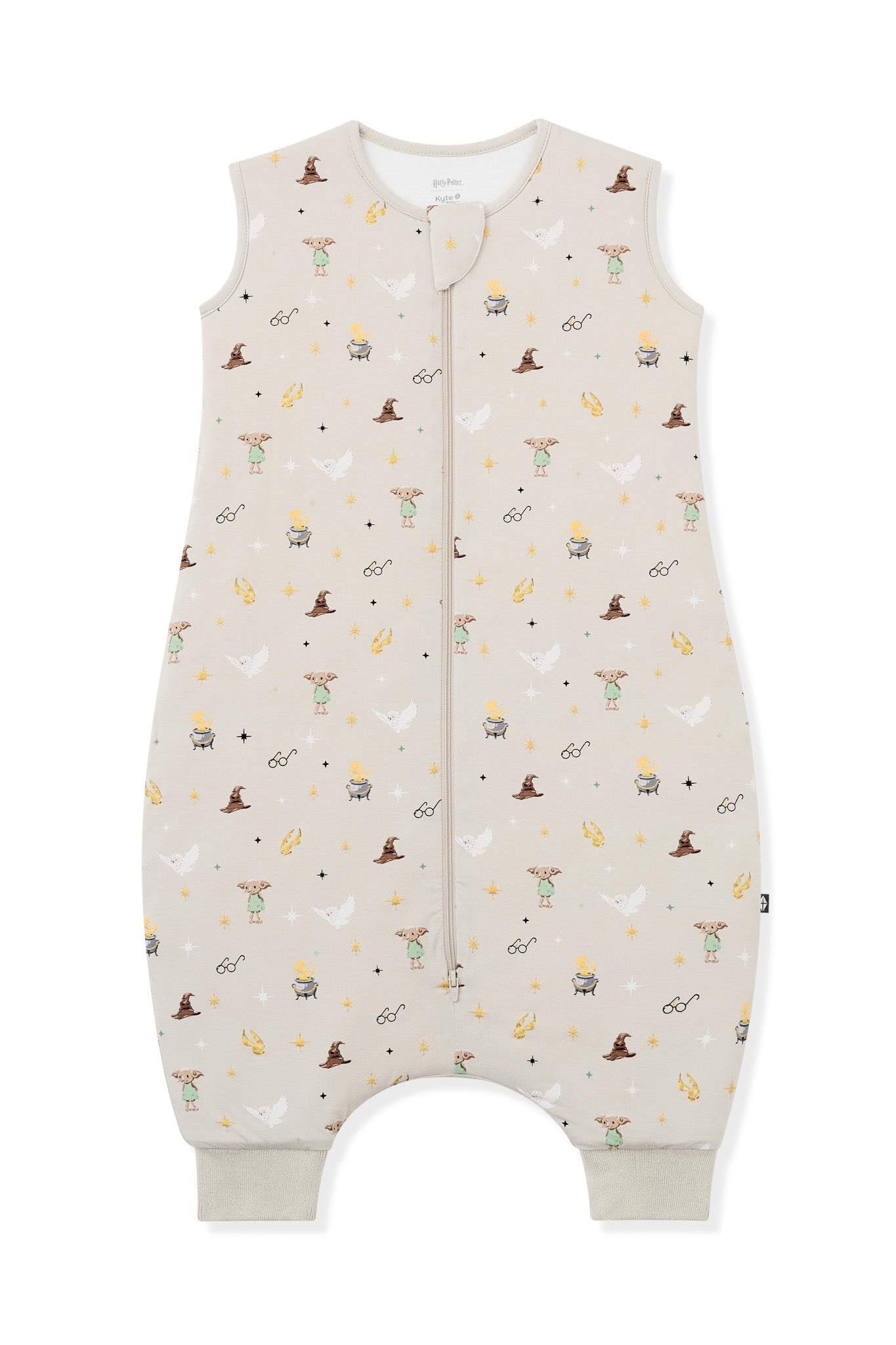 Harry Potter pattern print on beige sleep bag walker on a white background