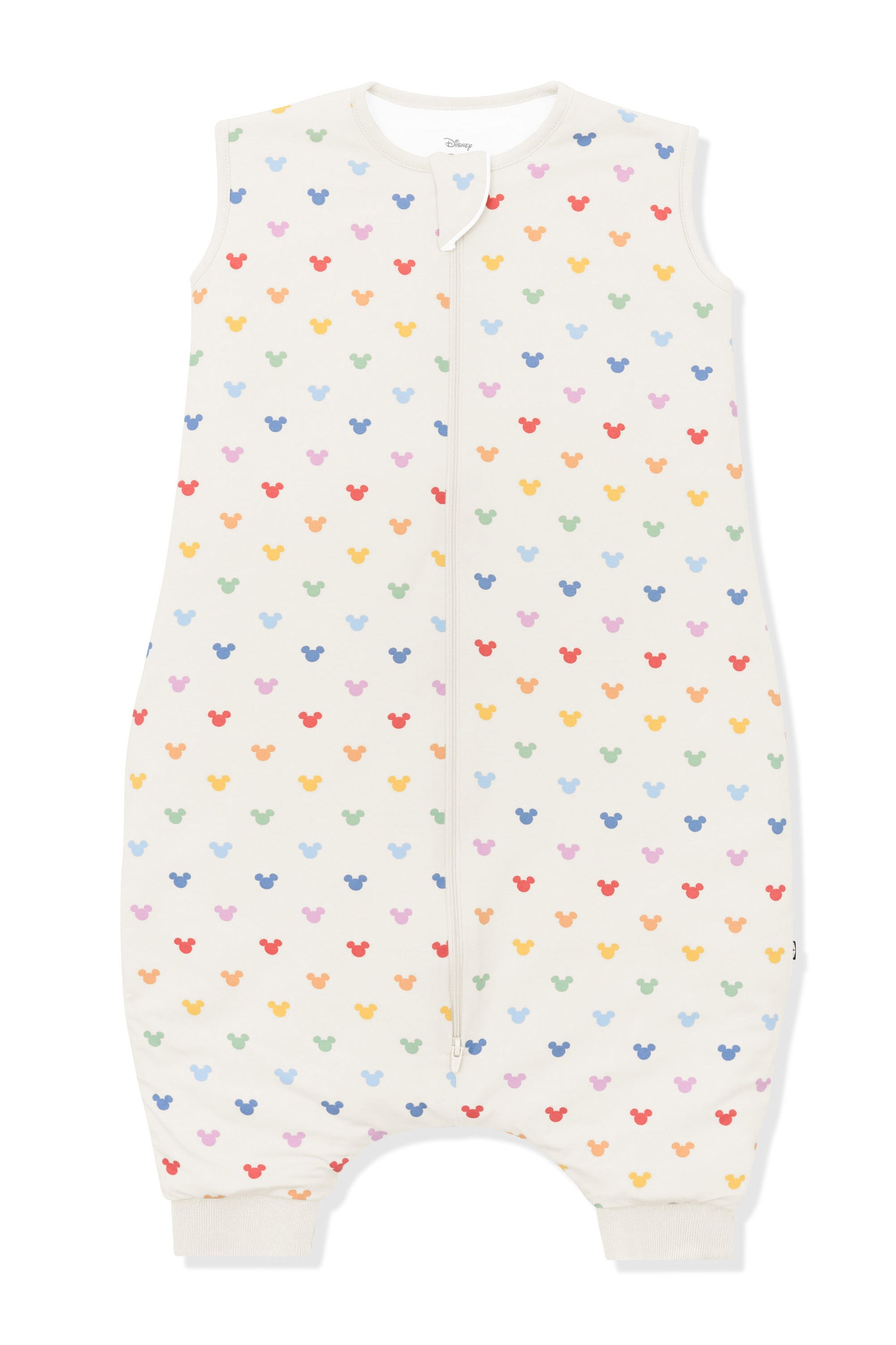 Sleep Bag Walker with Pastel Mickey Mouse pattern on an oat background