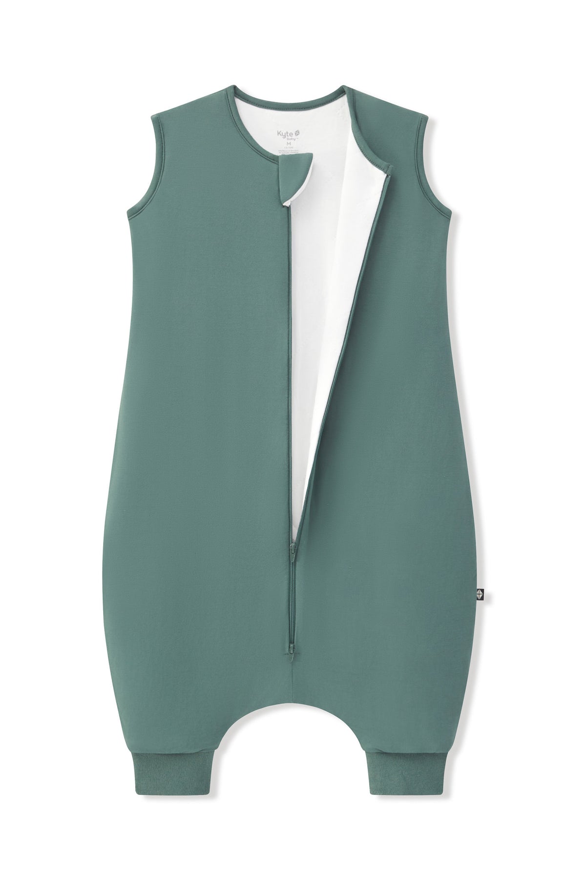 Sleep Bag Walker in Pine 1.0 shown unzipped on a white background