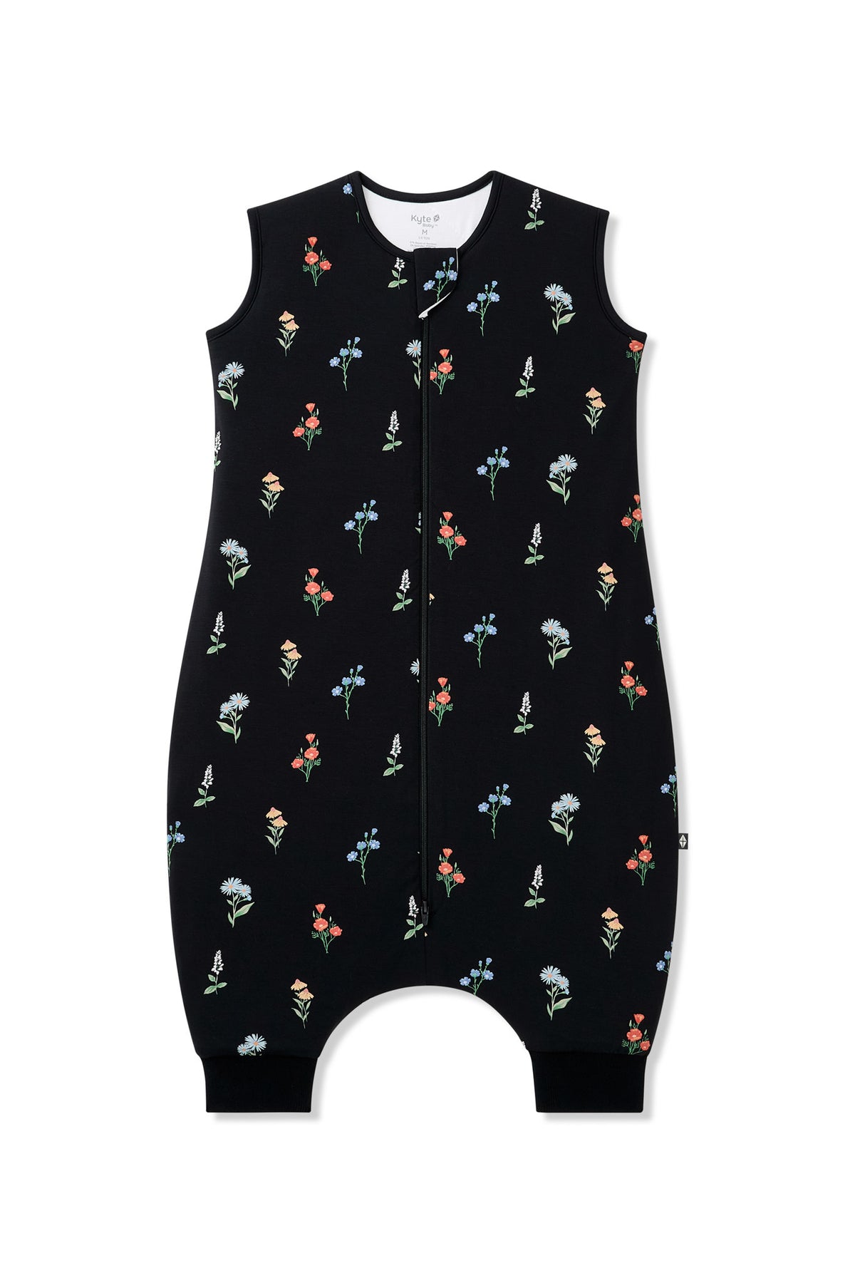 Black Sleep Bag Walker with Wildflower 1.0 print on a white background