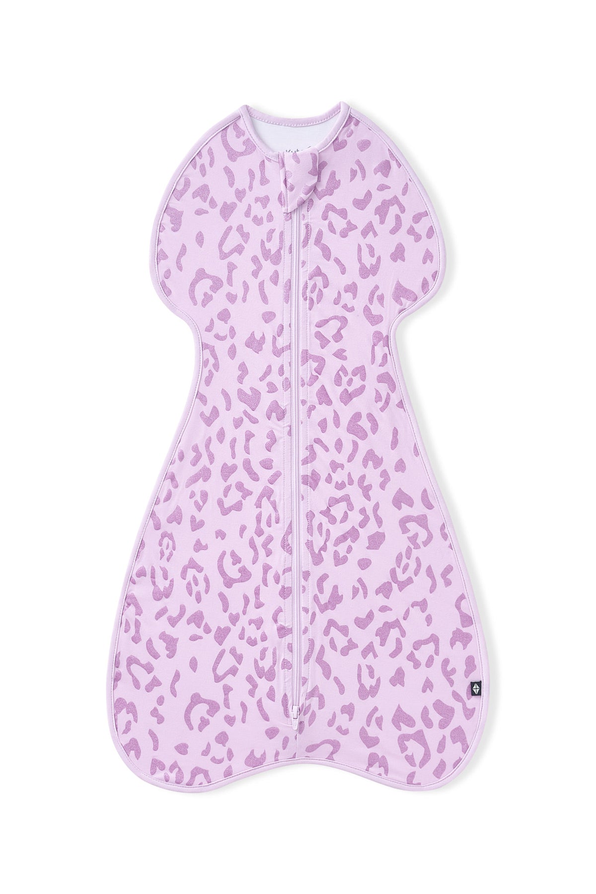 Swaddle Bag in Thistle Leopard print on white background