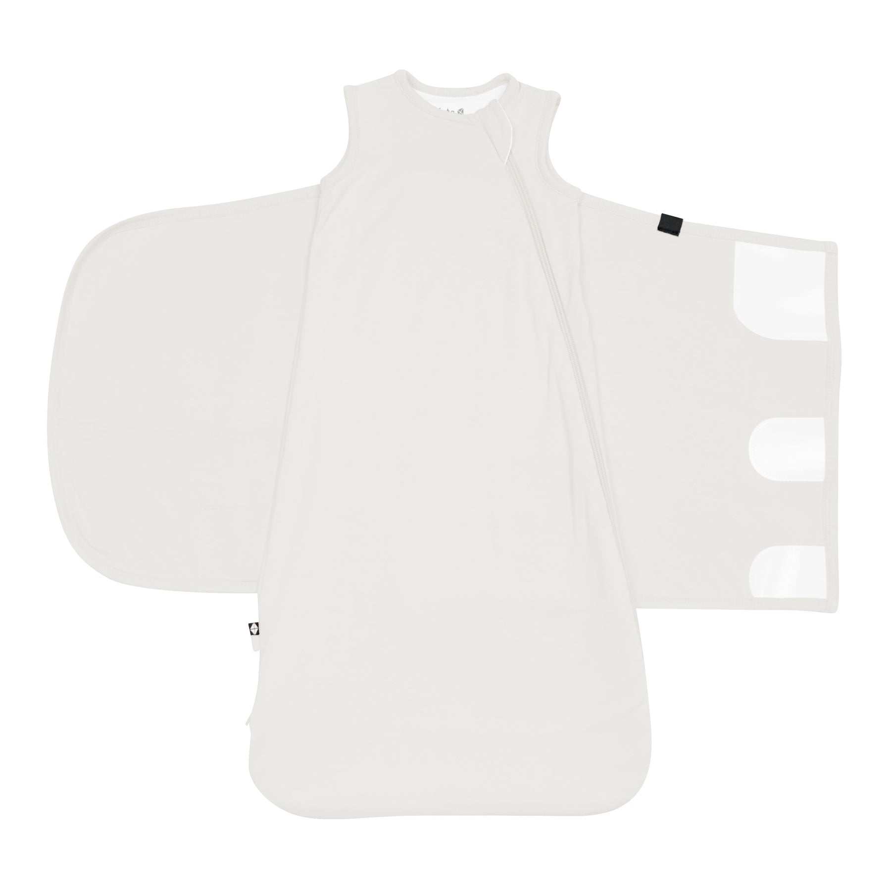 Adjustable Velcro on Sleep Bag Swaddler in Oat 0.5