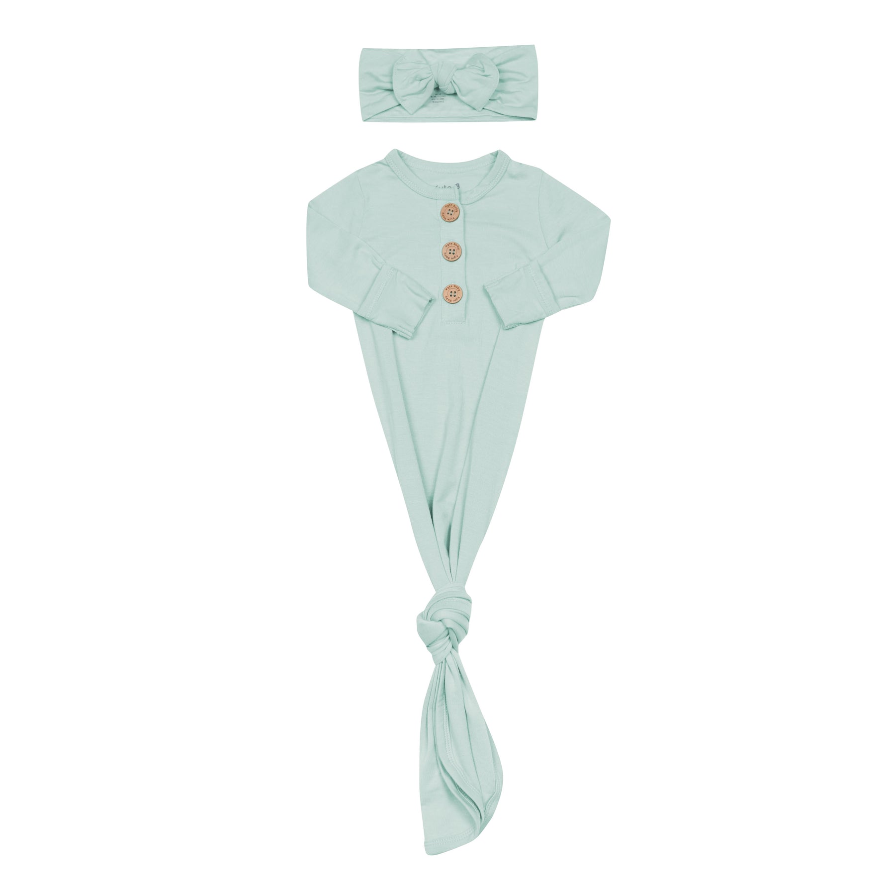 Green hospital outfit Knotted Gown with Bow Set in Sage