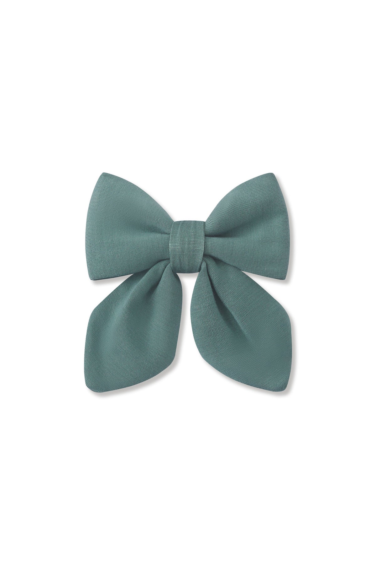 Medium Alligator Clip Bow in Pine on a white background