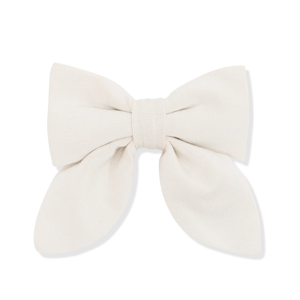 Large cream-colored bow on a white background