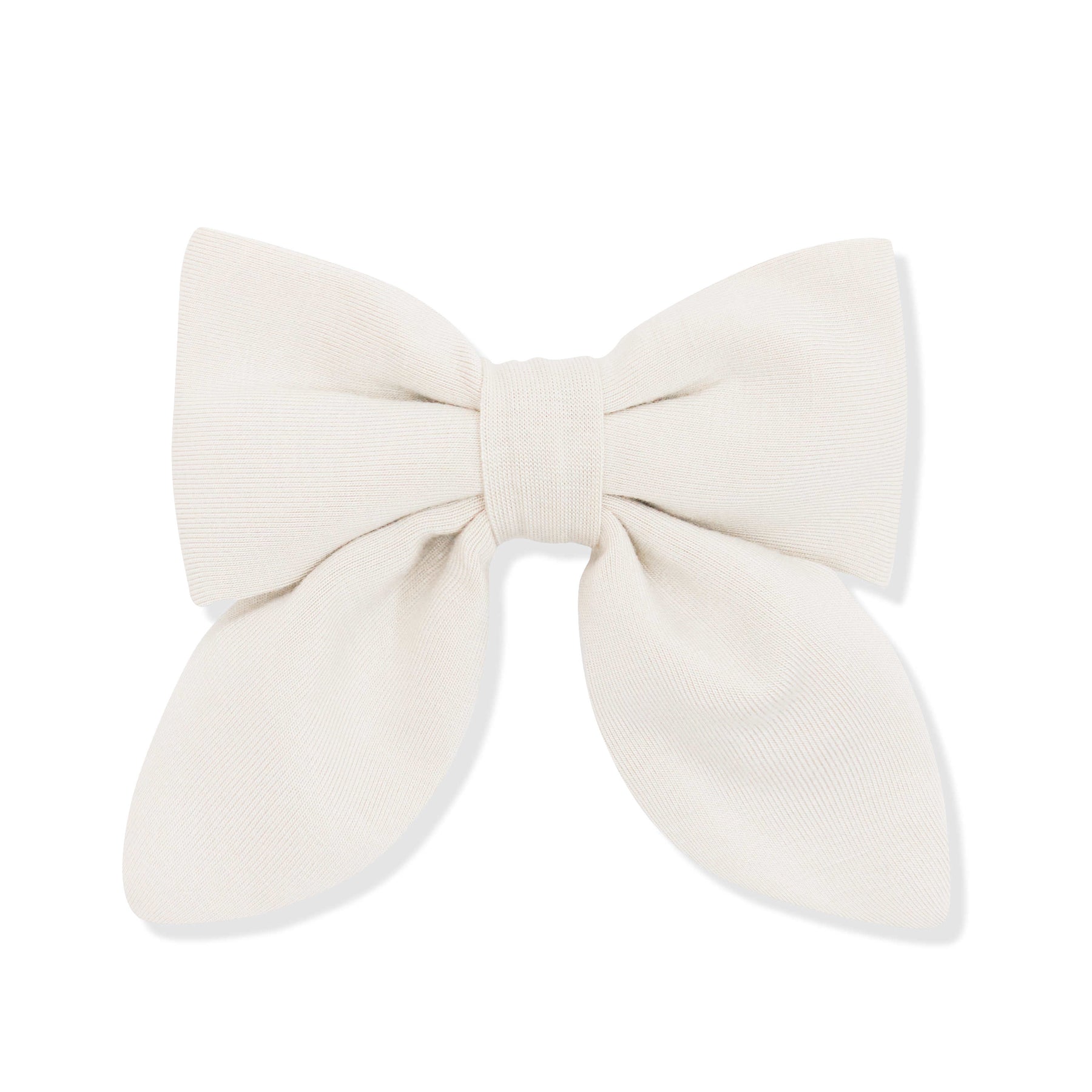 Large cream-colored bow on a white background