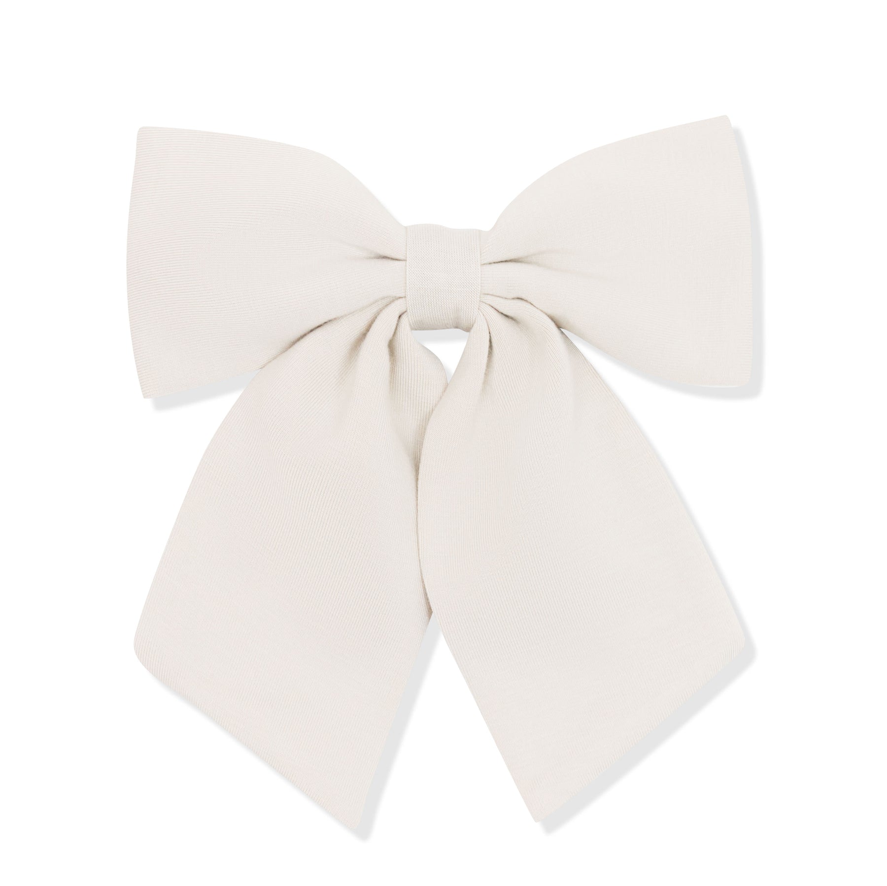 Large cream-colored bow on a white background