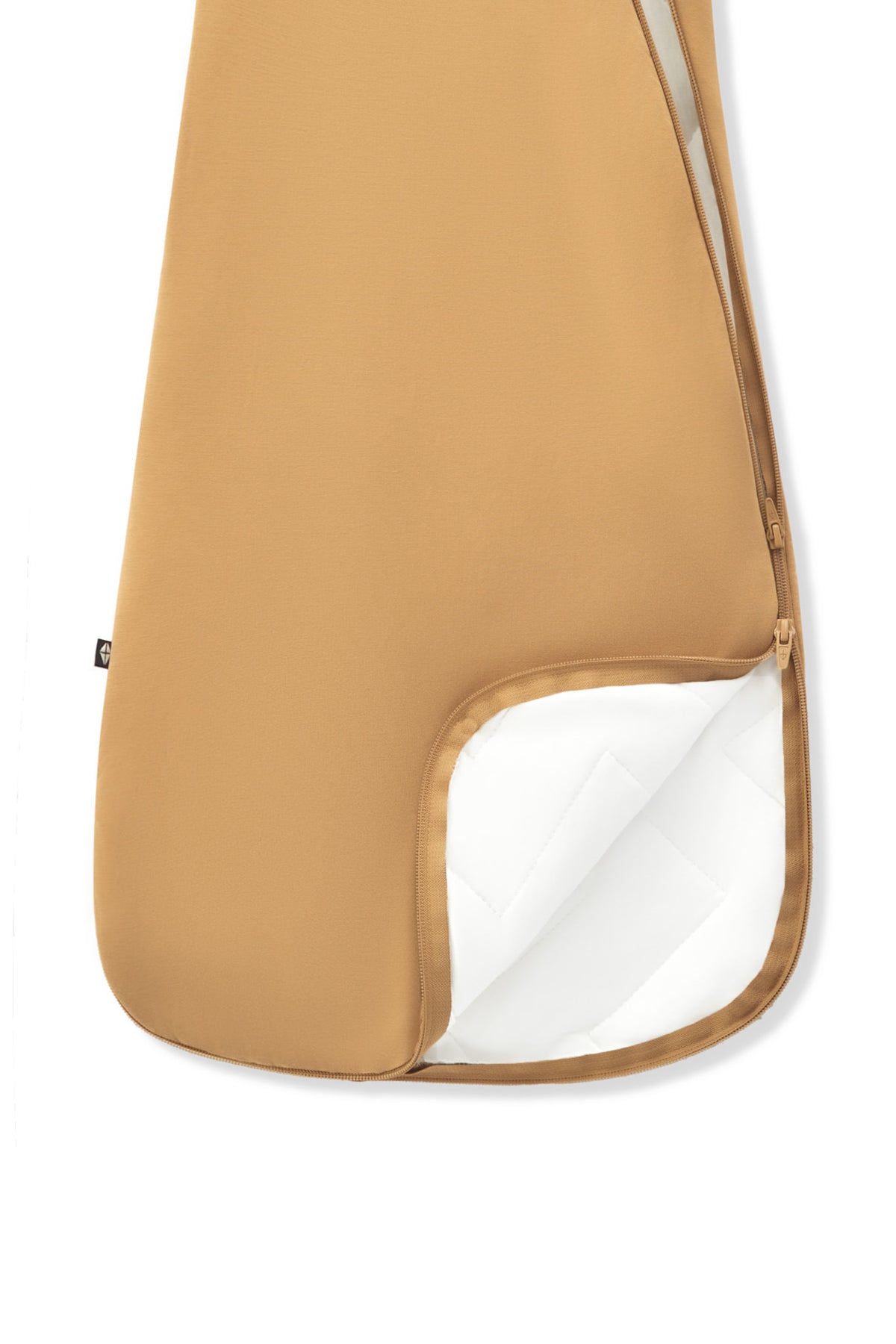 Sleep Bag in Ochre 2.5 with dual zipper on a white background