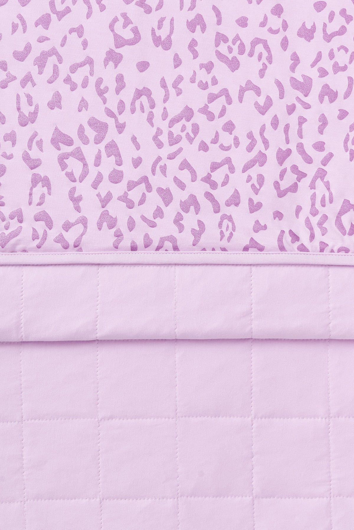 Front and back of Adult Quilted Blanket in Thistle Leopard print