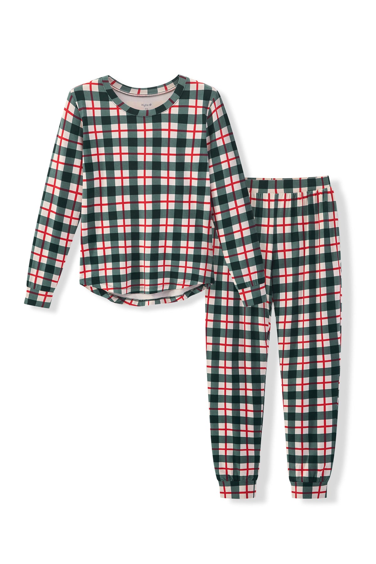 Women's Jogger Pajama Set in Holiday Plaid