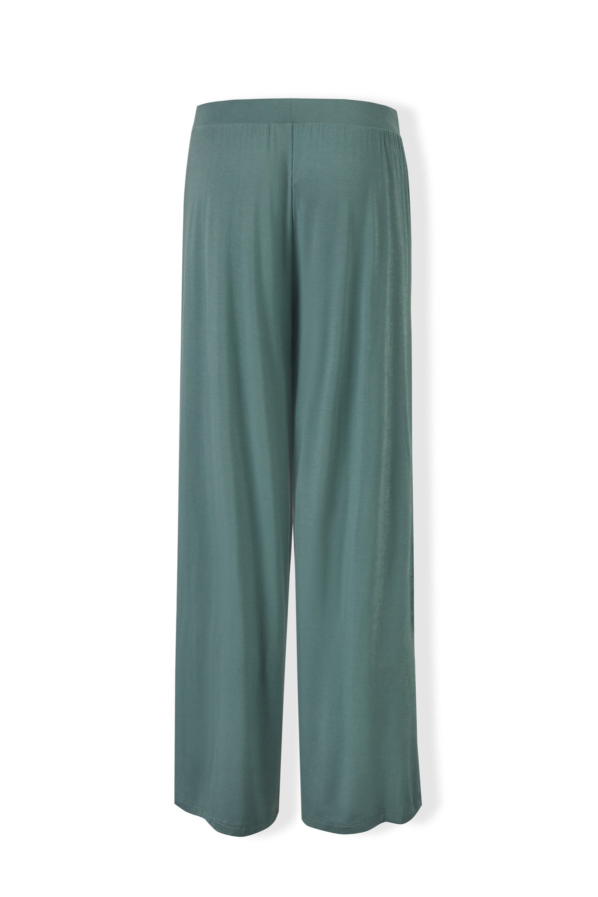 Back side of Women's Wide Leg Pant in Pine on a white background