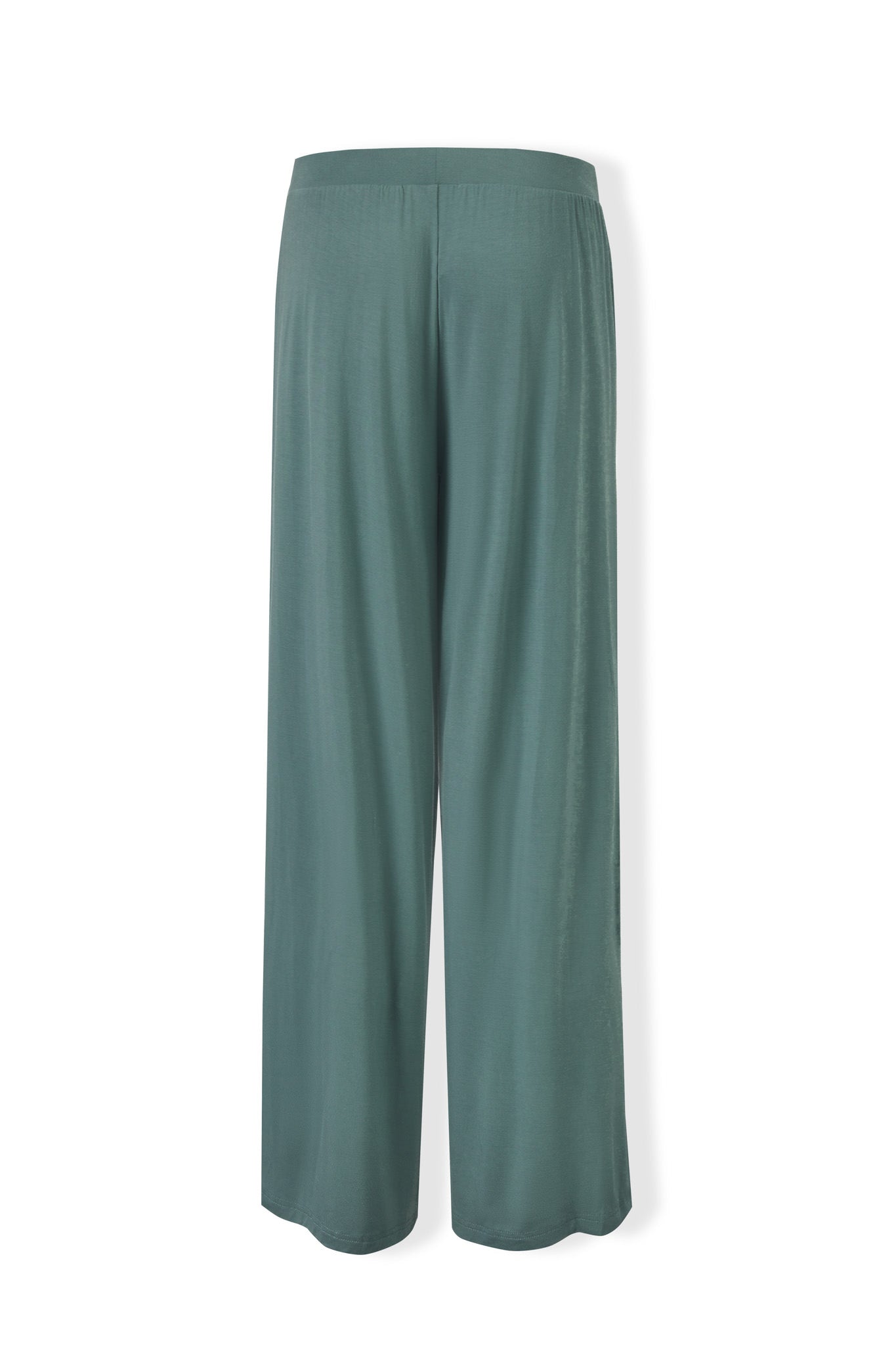Back side of Women's Wide Leg Pant in Pine on a white background