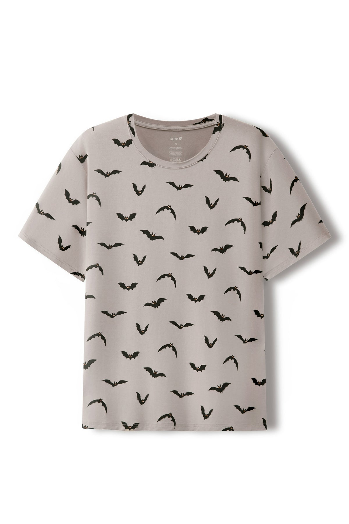 Men's Crew Neck Tee in Bats print on a white background