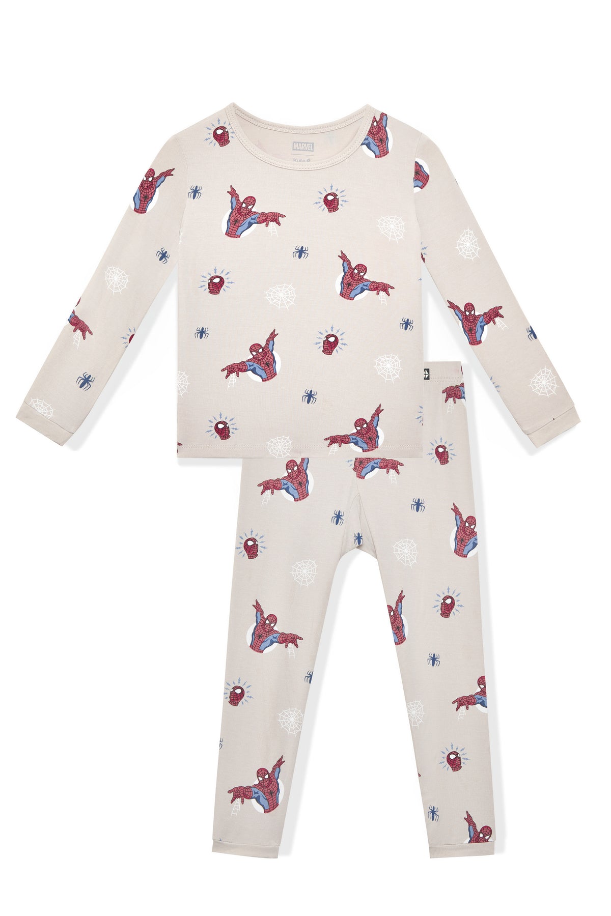 Long Sleeve Pajamas in Spider-Man print on a white background