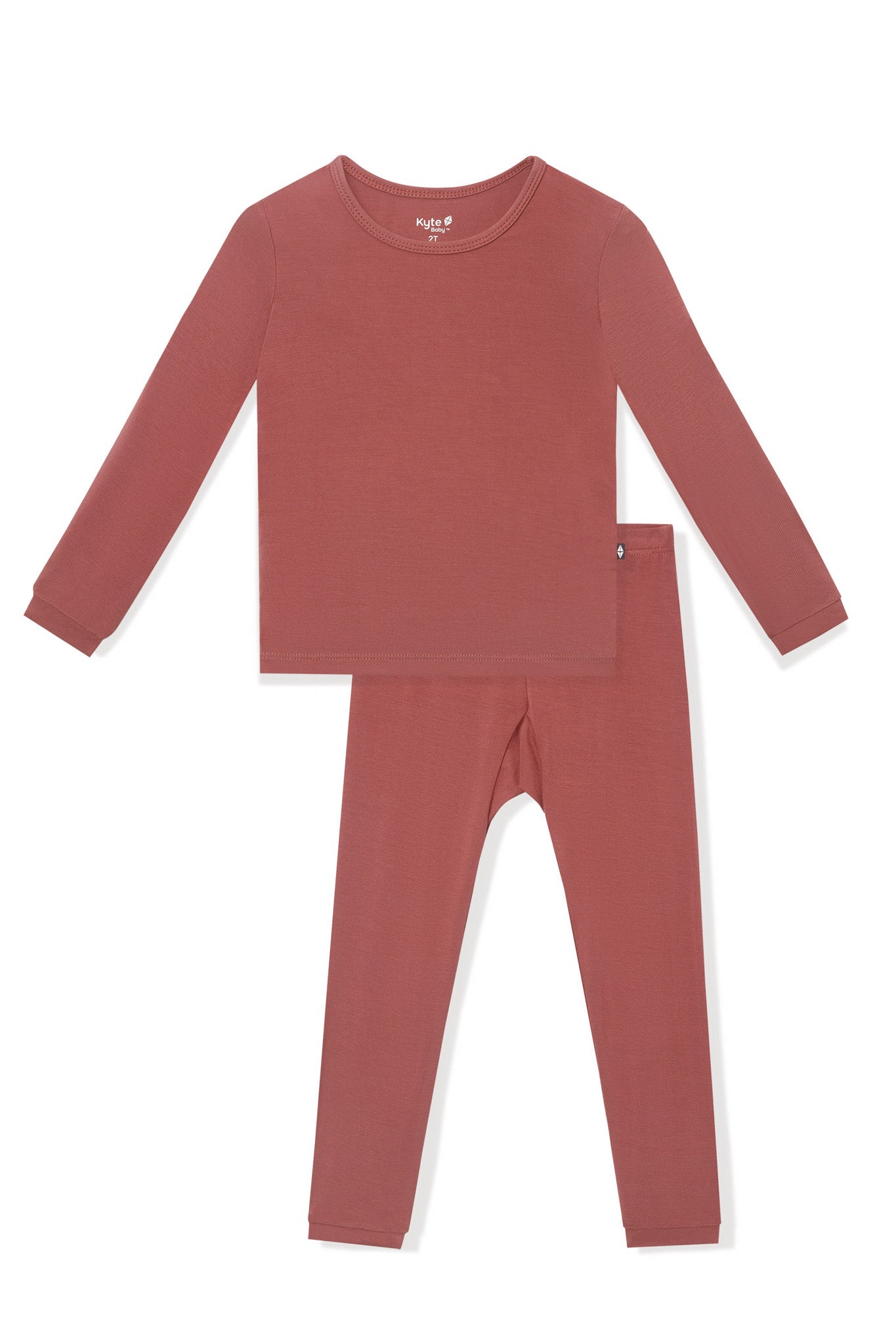 Long Sleeve Pajamas in Ember on a white background