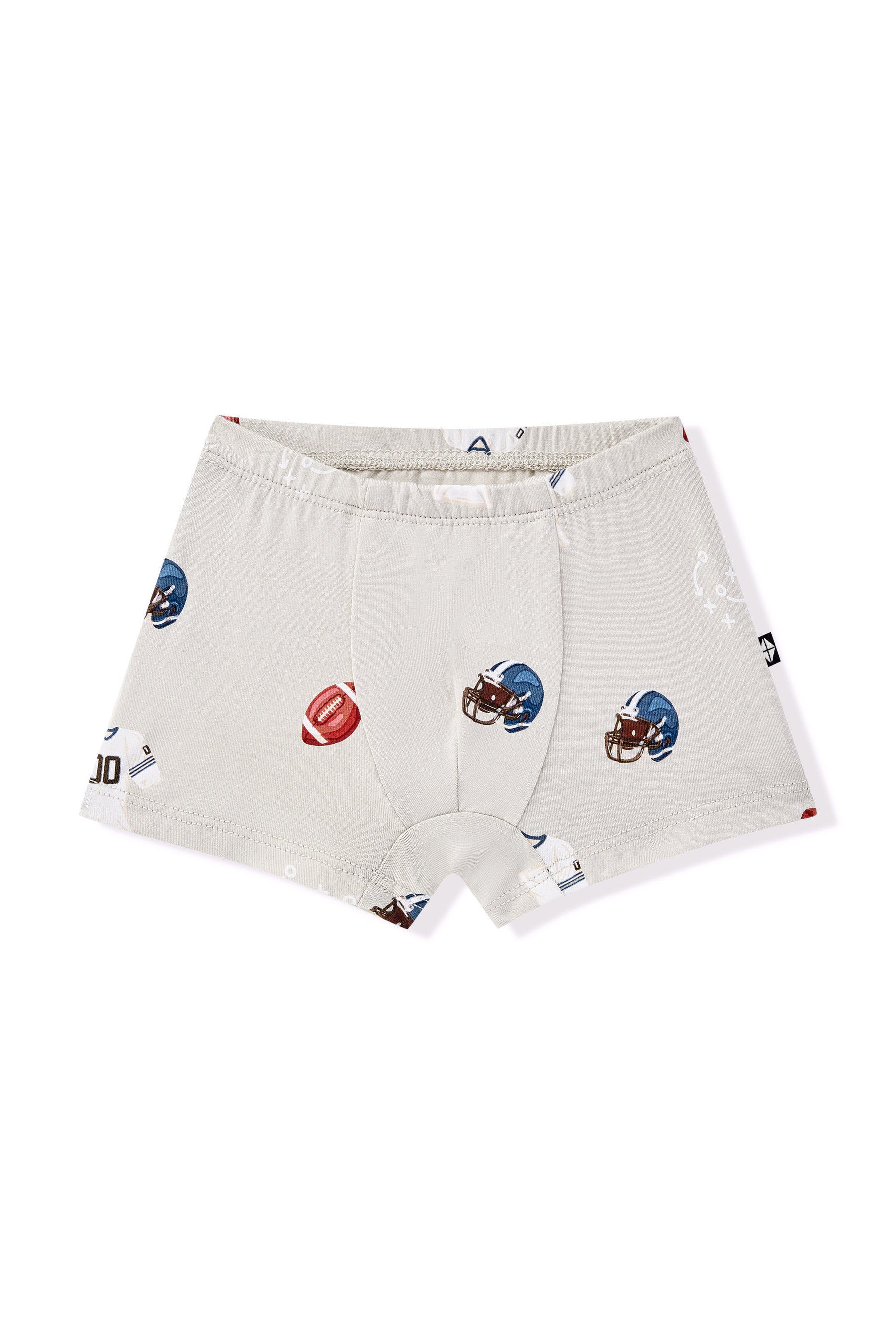 Briefs in Vintage Football print on a white background