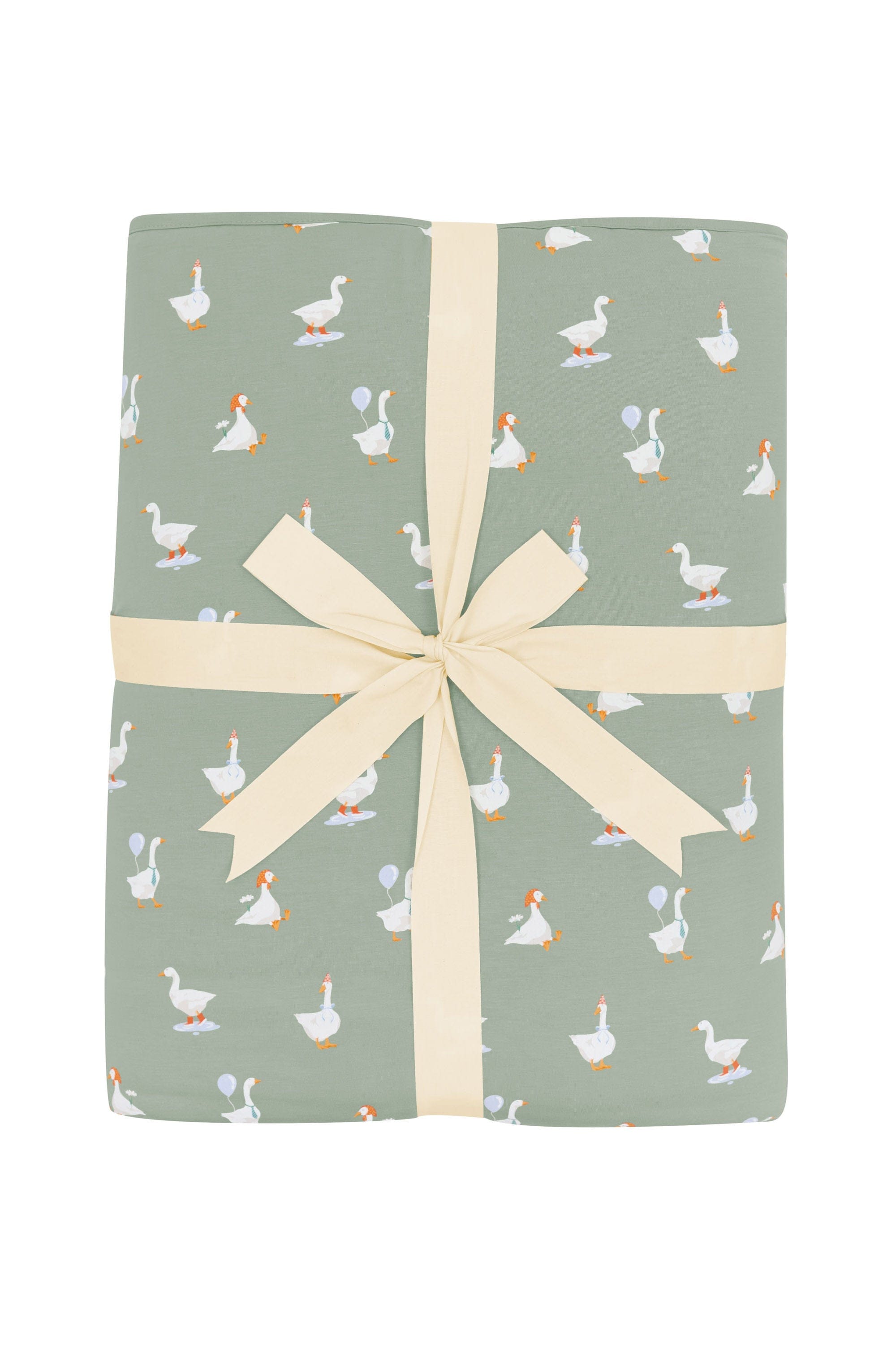 Product photo of the Youth Blanket in Silly Goose 2.5 shown wrapped in its bow packaging