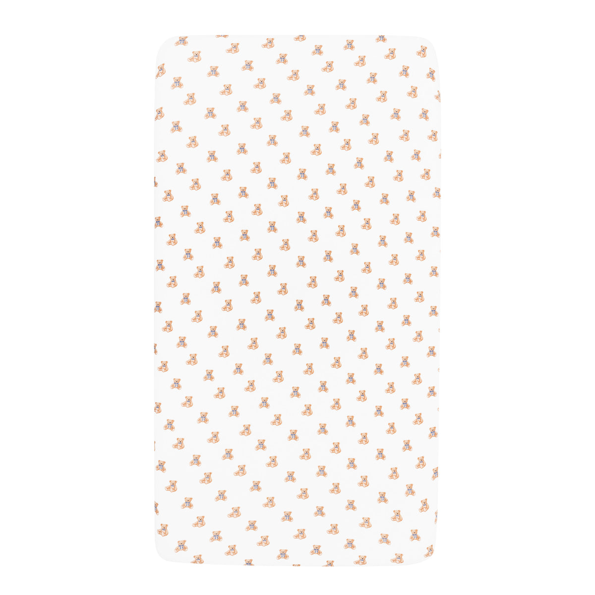 Mini Crib Sheet in Teddy Bear on mattress