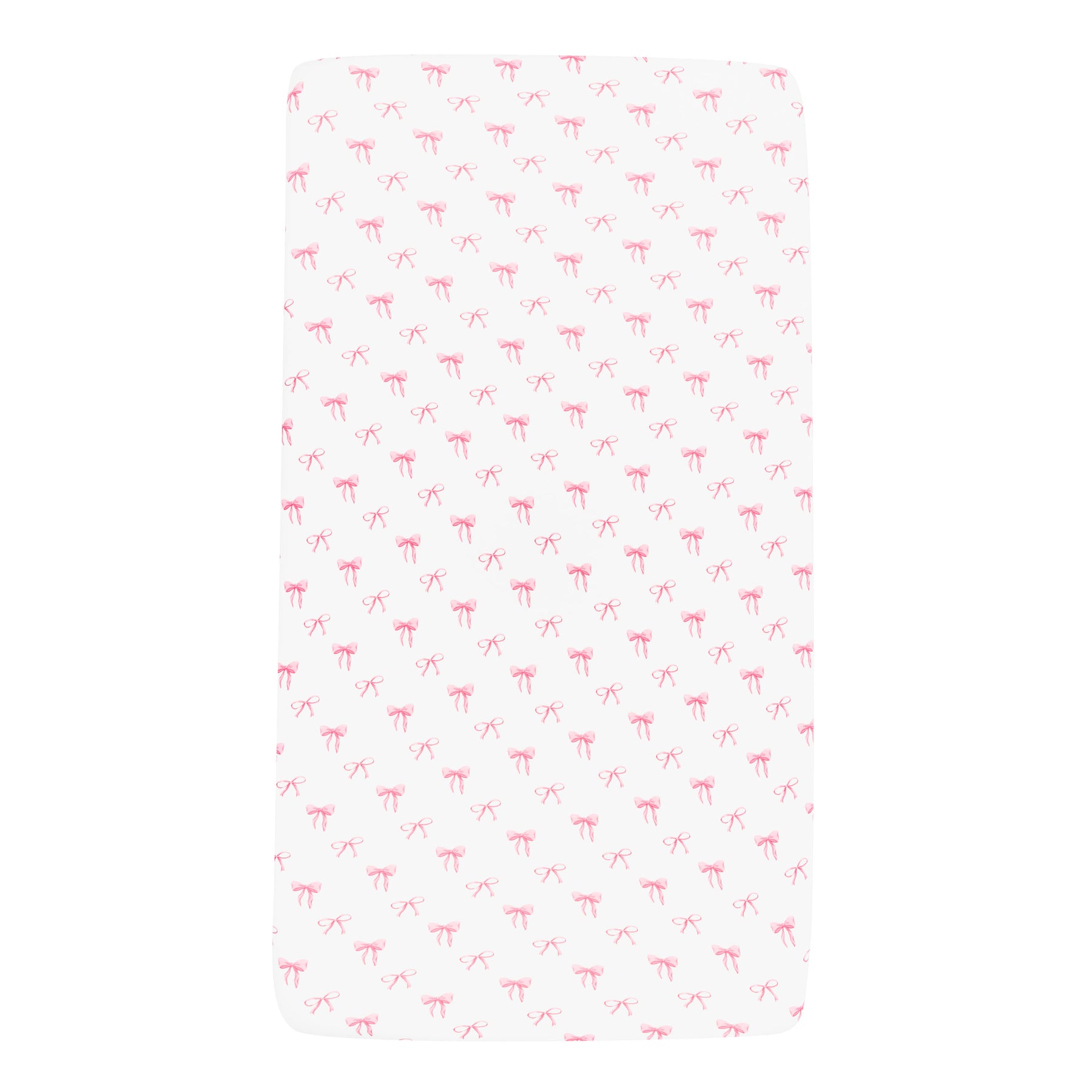 Mini Crib Sheet in Bow on mattress