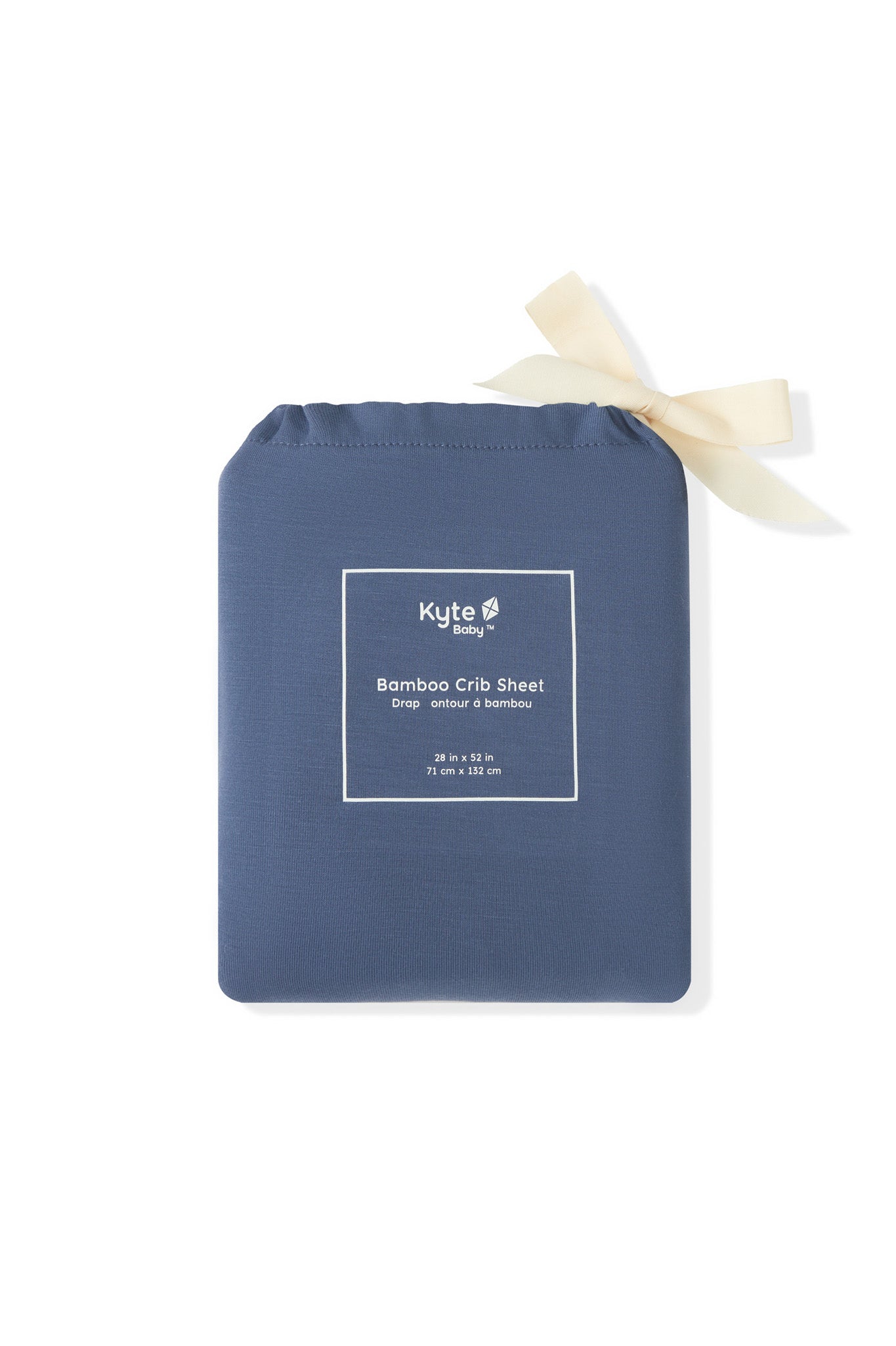 Crib Sheet in Oxford packed in a oxford color bag on a white background