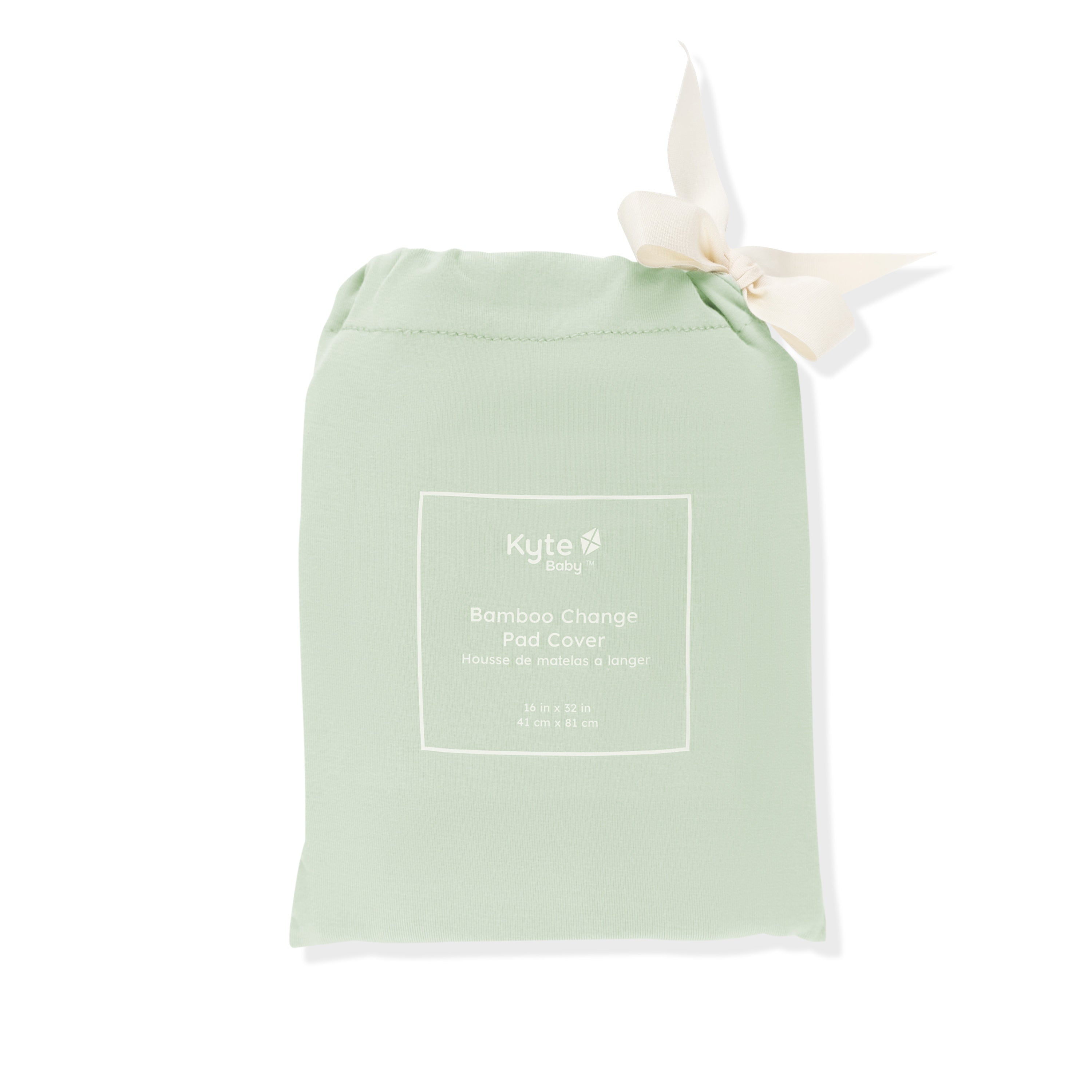 Change Pad Cover in Basil shown in its packaging