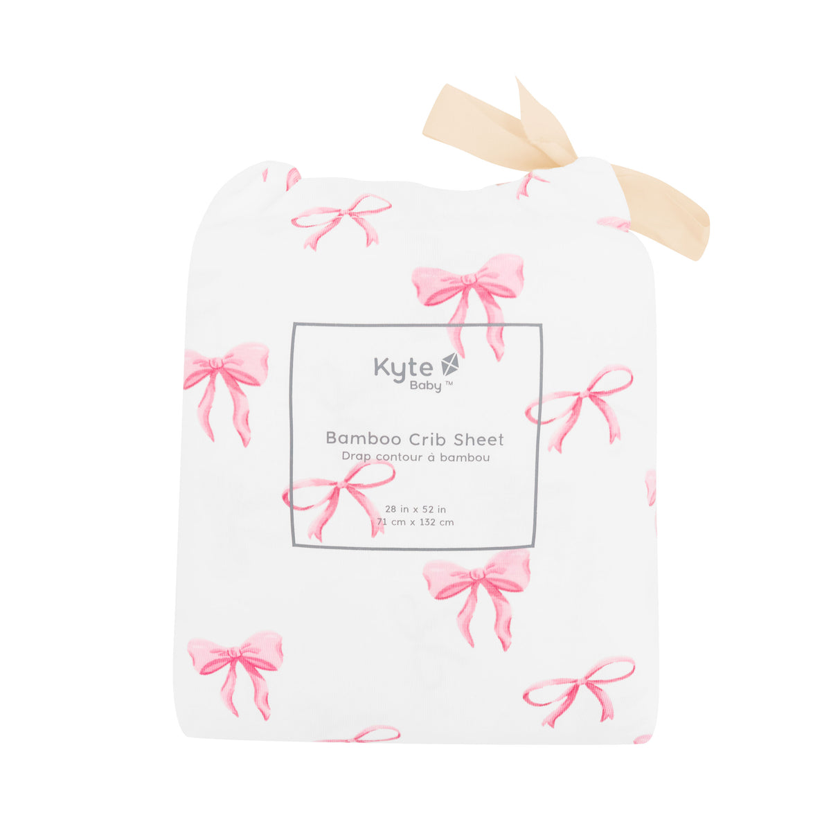 Bow Crib Sheet in bag