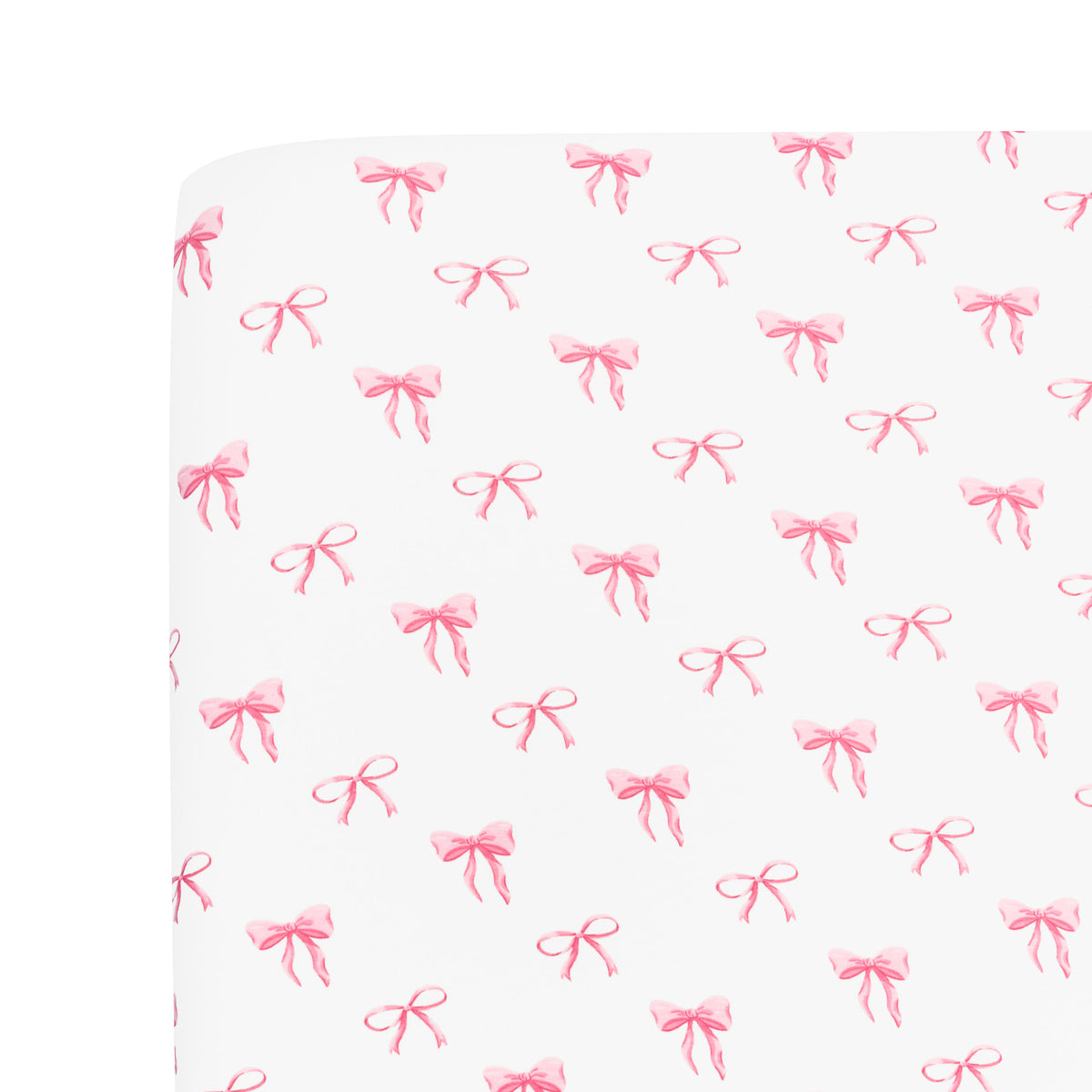 Corner of bamboo Crib Sheet in Bow