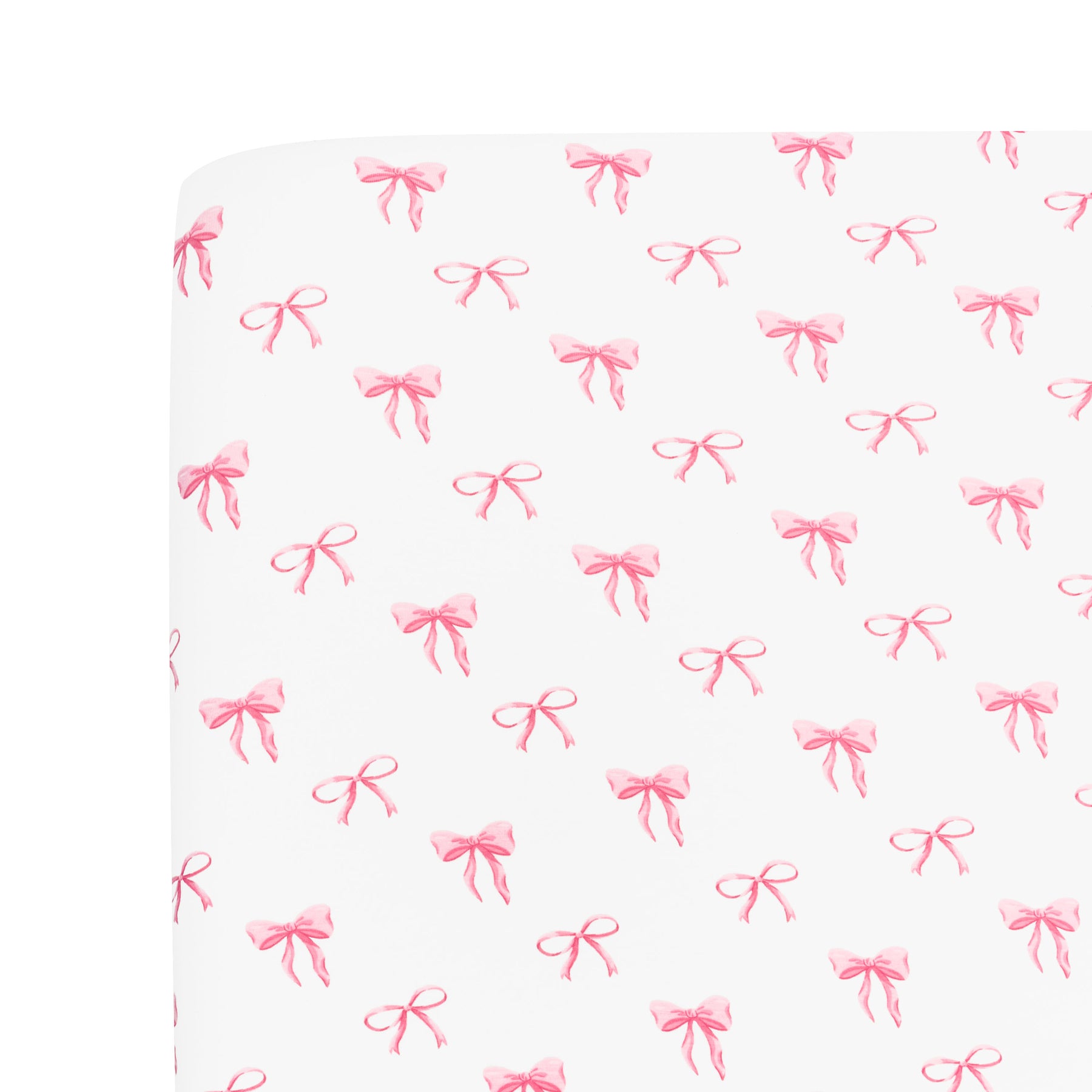 Corner of bamboo Crib Sheet in Bow
