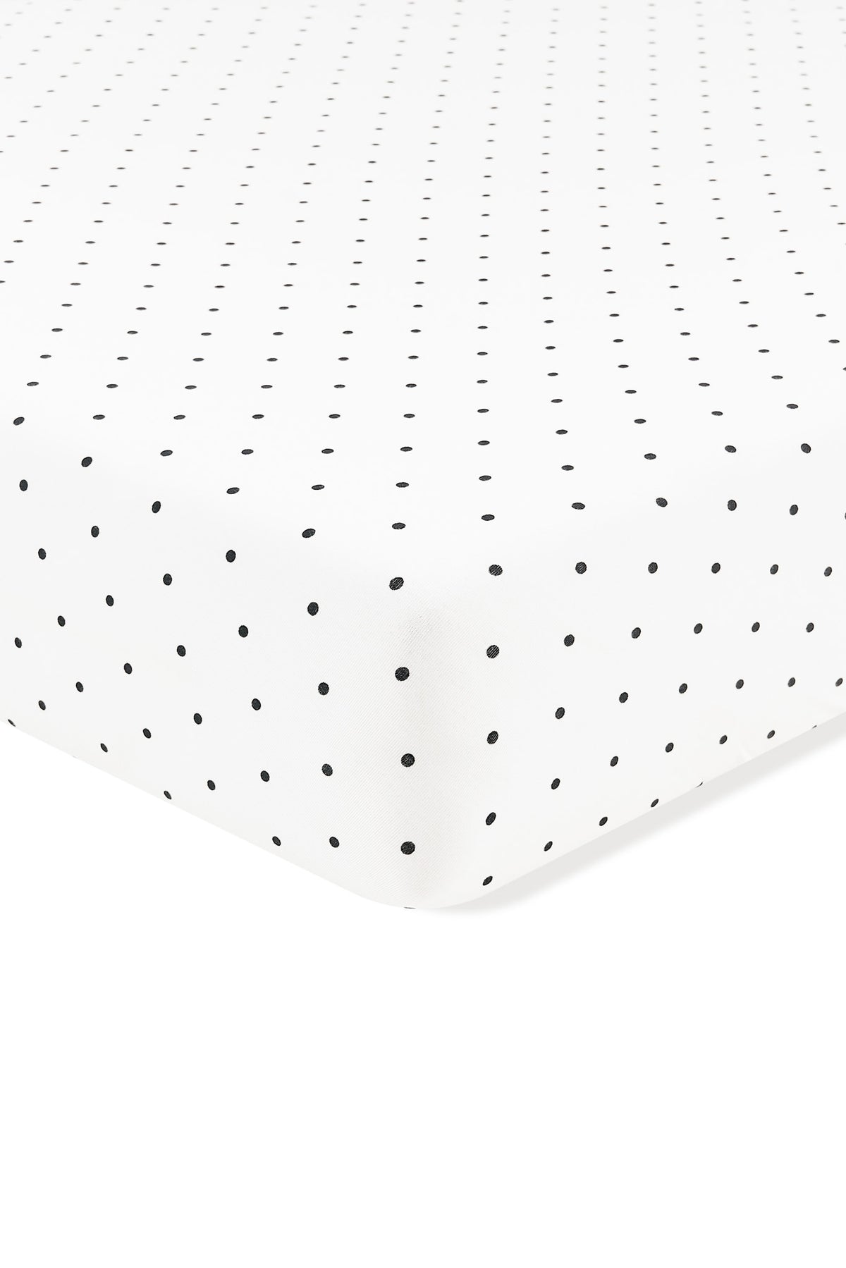 Crib Sheet in Midnight Polka Dot on white background