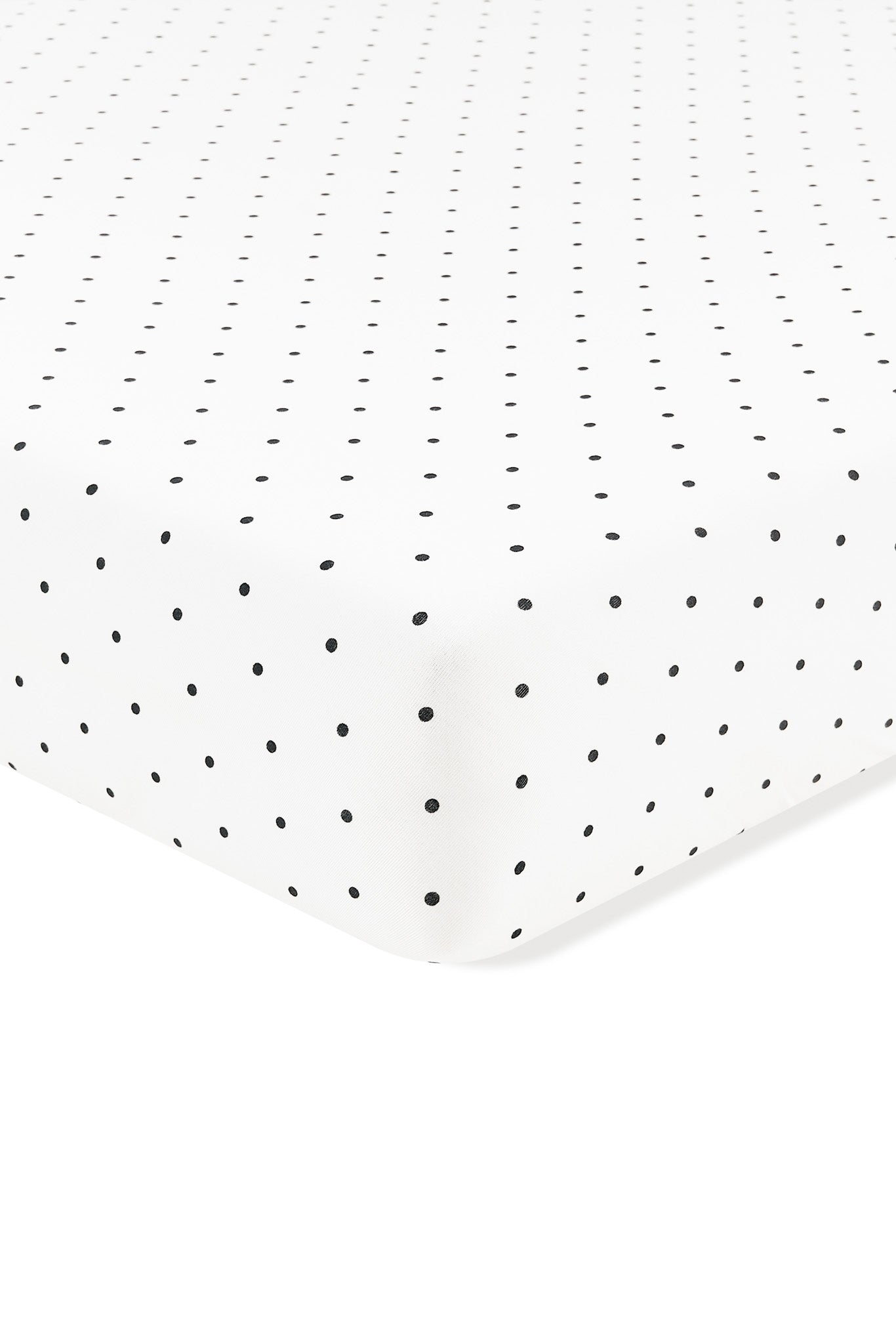 Crib Sheet in Midnight Polka Dot on white background
