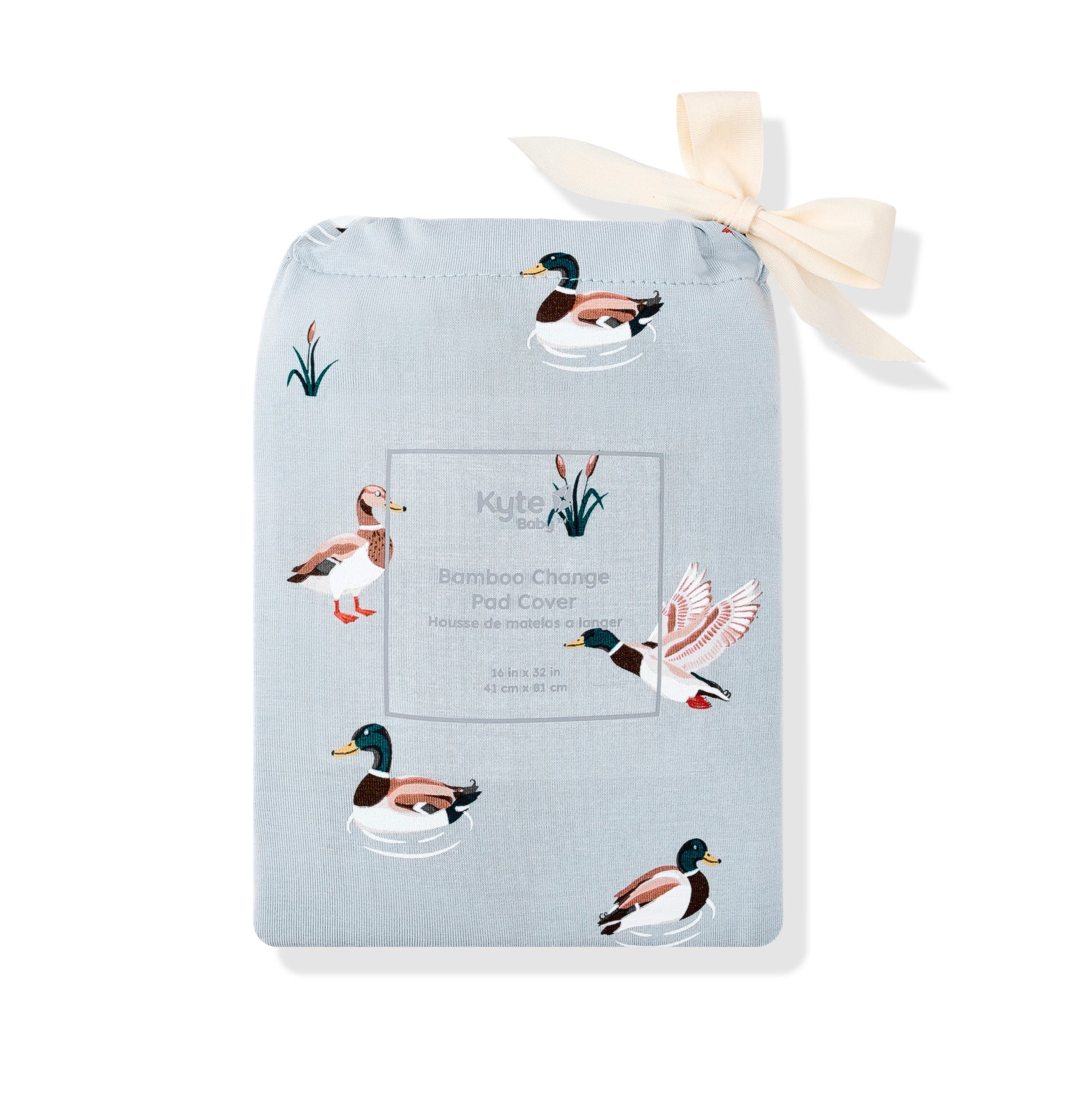 Change Pad Cover in Mallard Duck shown in its packaging