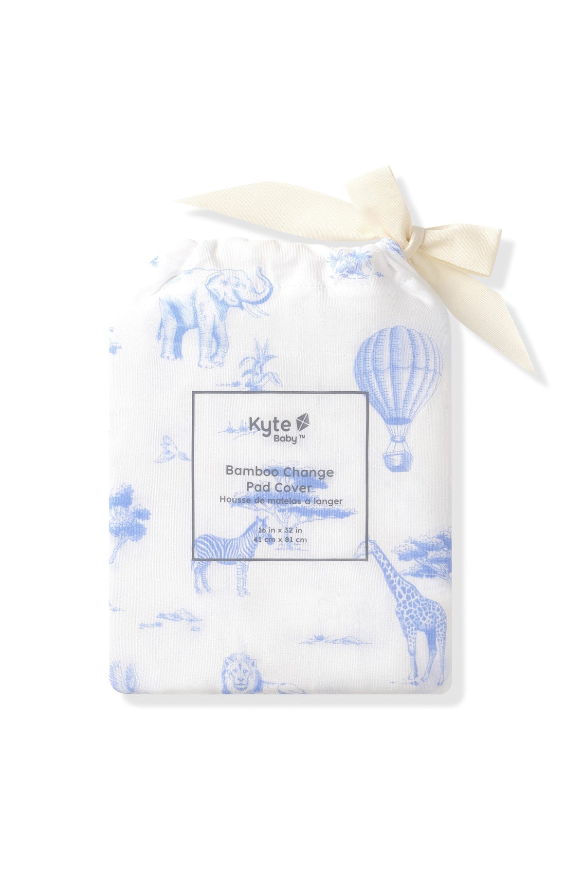 Change Pad Cover in Toile Safari shown in its packaging