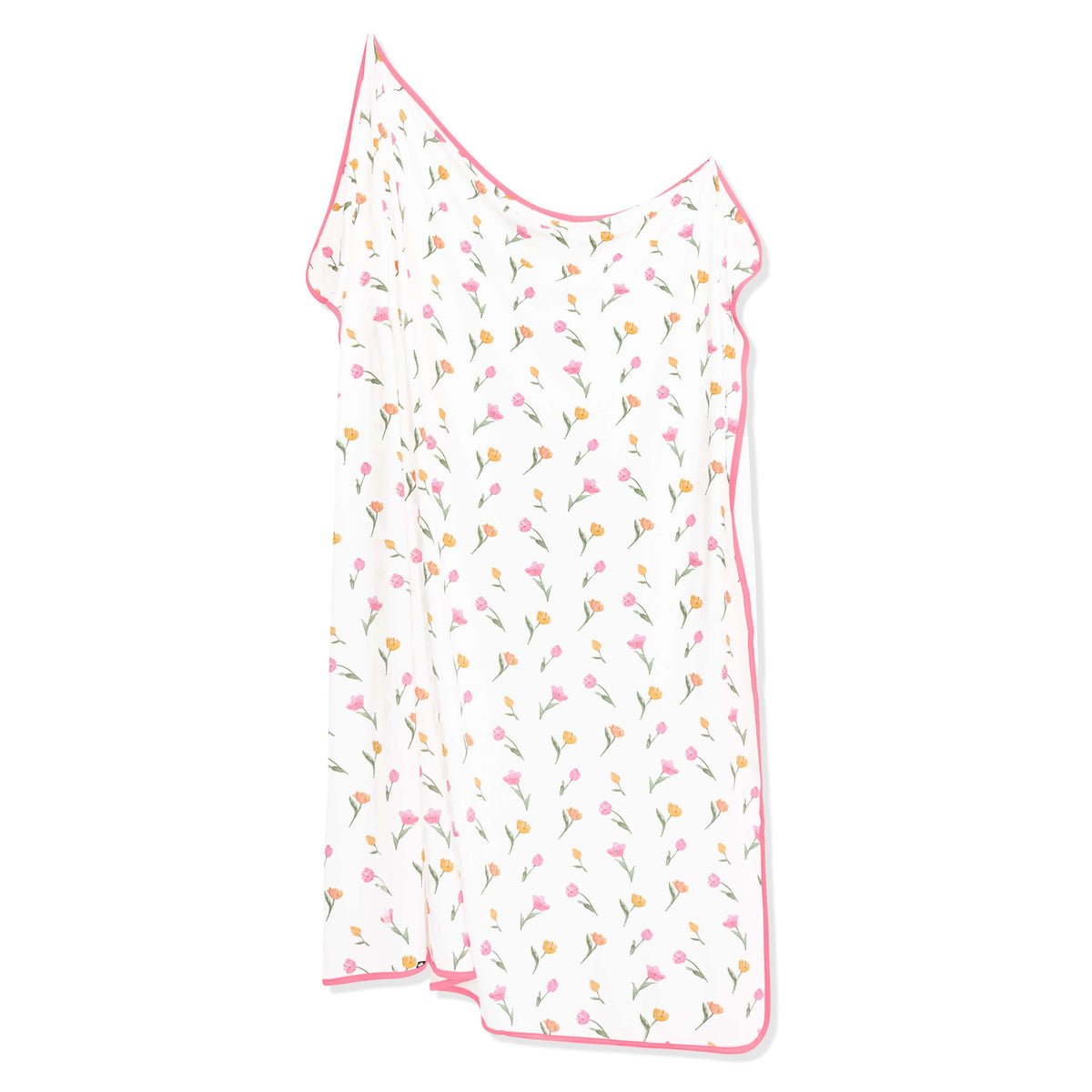 Swaddle Blanket in Tulip shown unswaddled