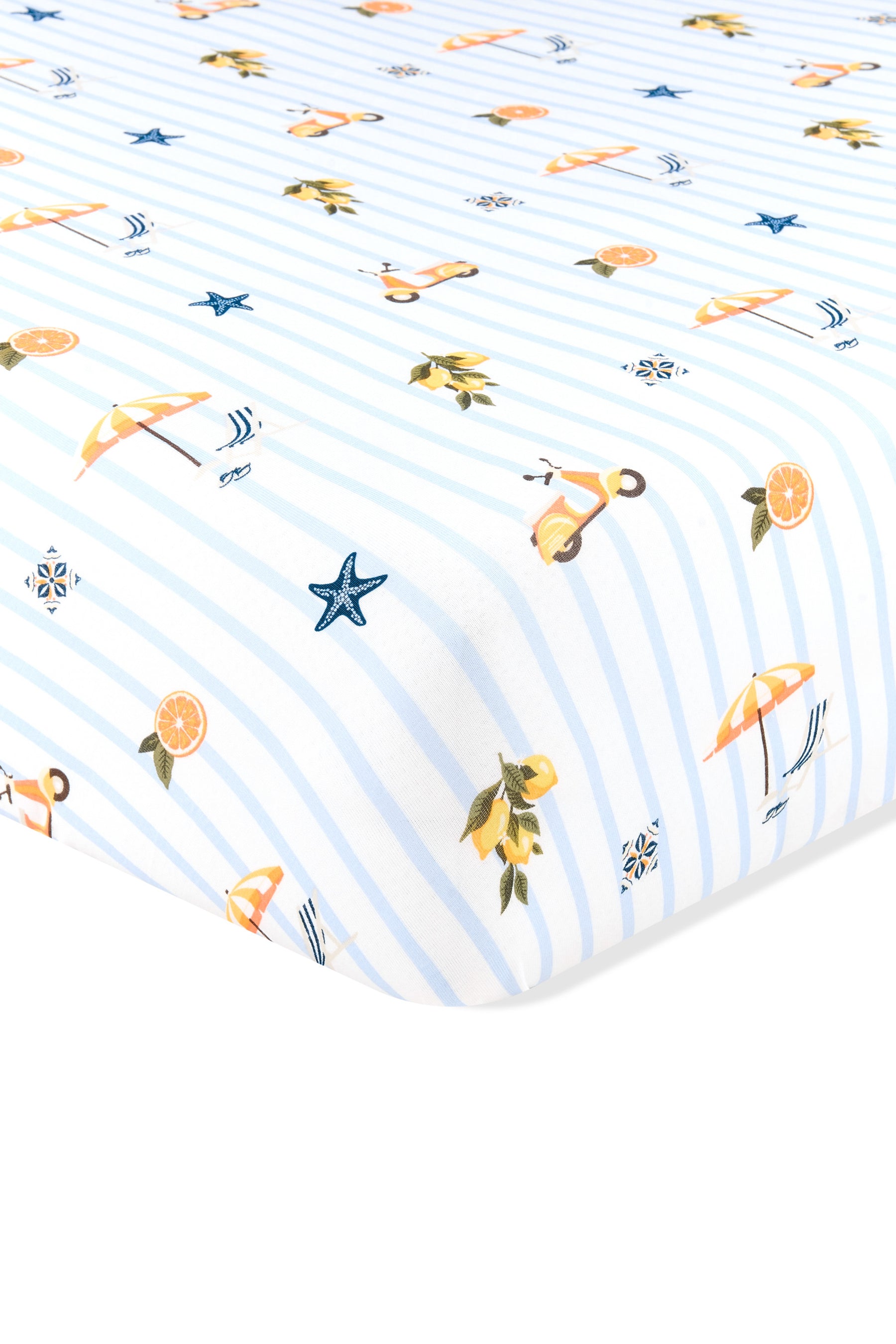 Corner of the Twin Sheet in Amalfi Coast on a mattress