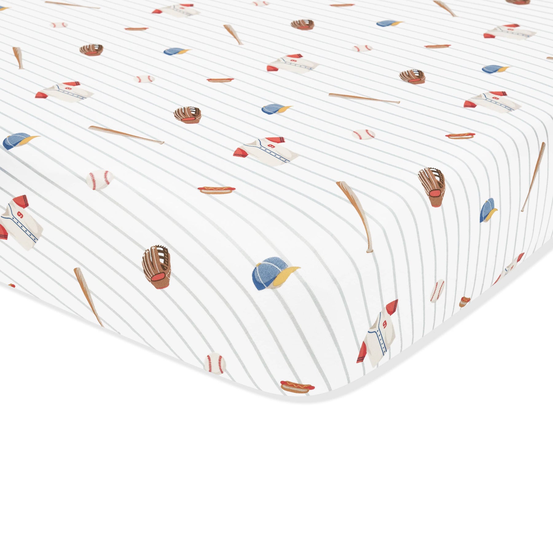 Corner of the Twin Sheet in Home Run shown on a mattress