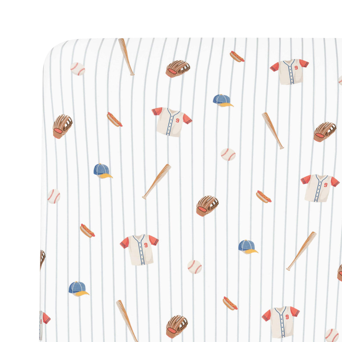 Close up of the Twin Sheet in Home Run on a mattress