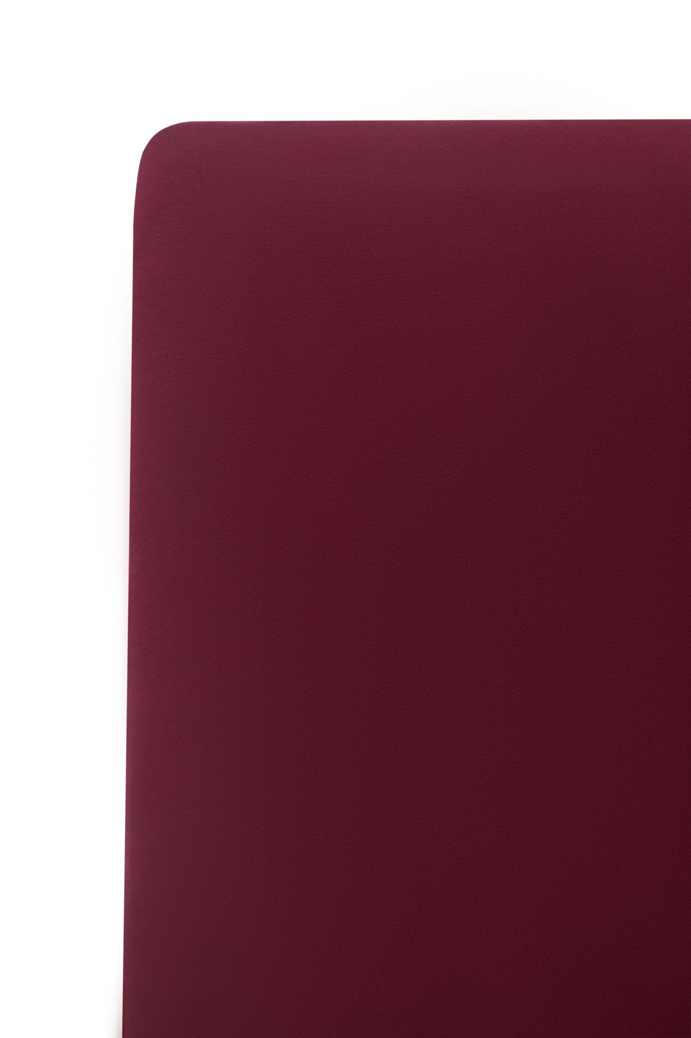 Close up of Twin Sheet in Burgundy on a white background