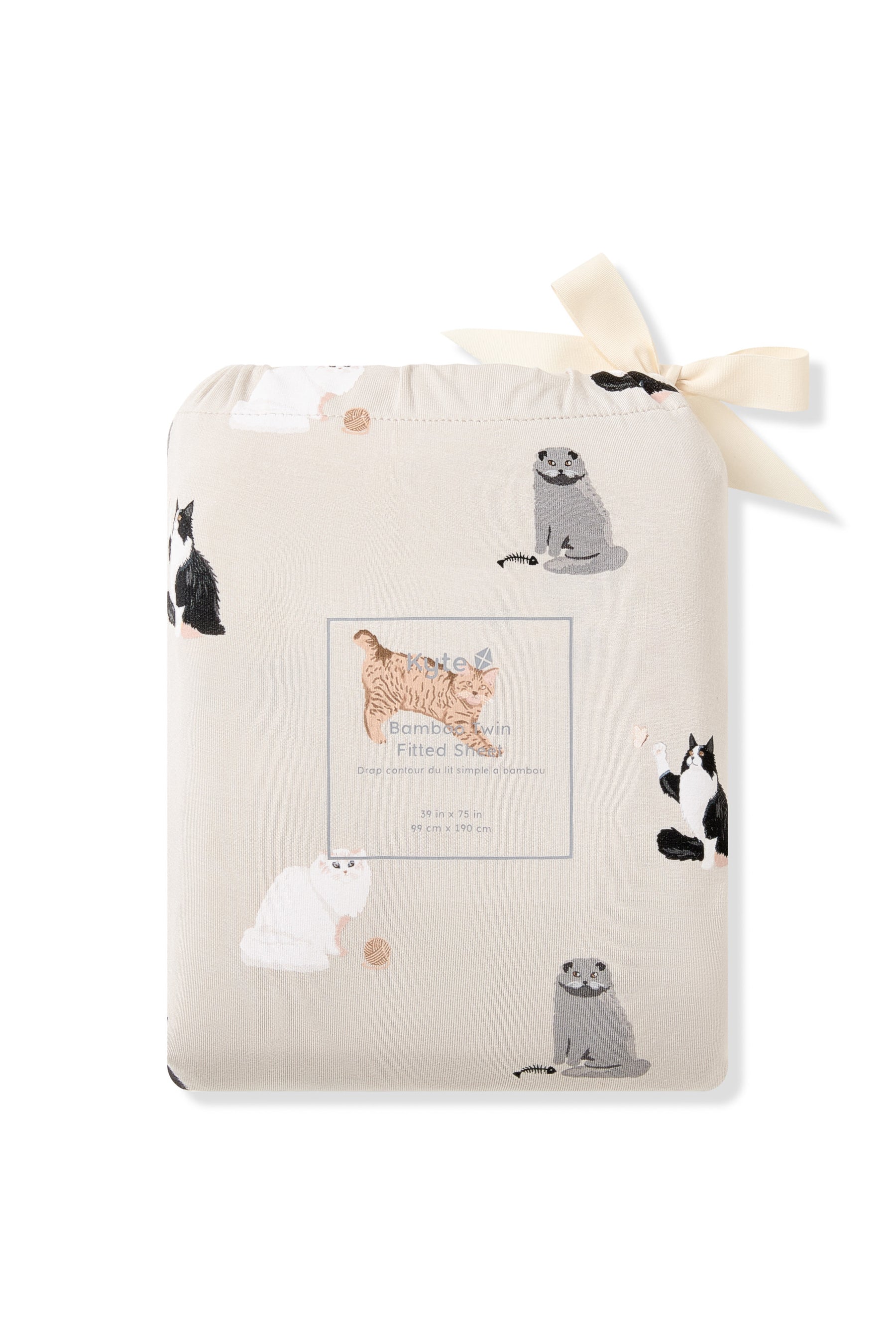 Twin Sheet in Fluffy Cat shown in its packaging