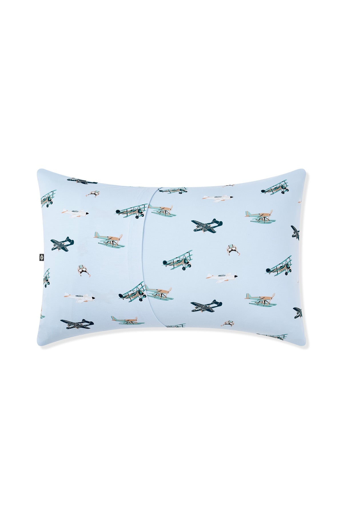 The back of the Standard Pillowcase in Take Off showing the envelope closure