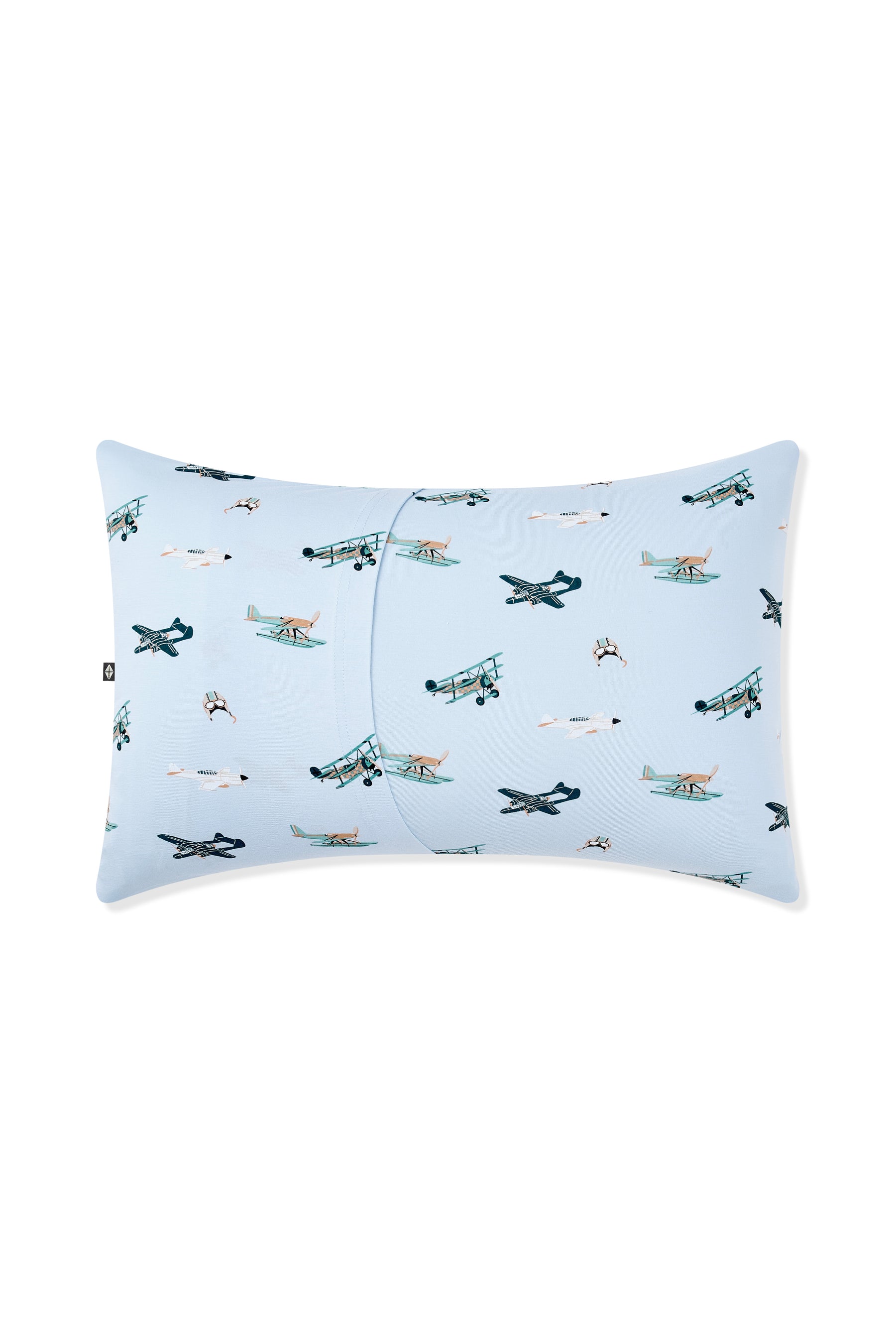 The back of the Standard Pillowcase in Take Off showing the envelope closure