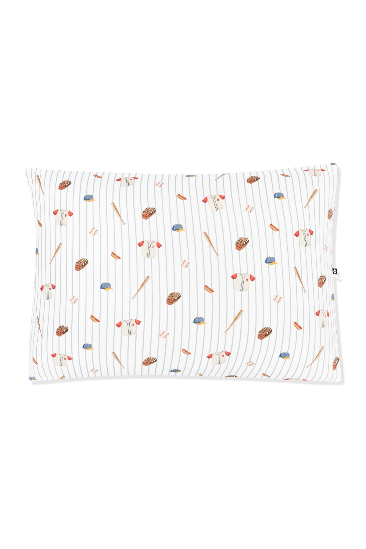 Front of the Standard Pillowcase in Home Run on a white surface