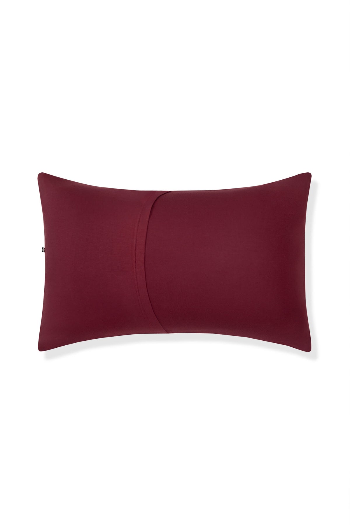 Back Side Standard Pillowcase in Burgundy on a white background